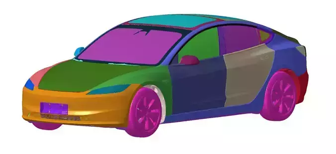 Tesla Model 3 Long-Range 2023 2024 Vehicle 3d scan model 3D model