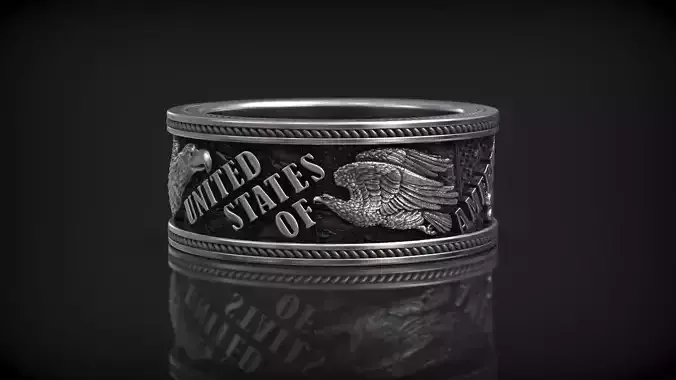 American Flag Style and Eagles Patriot USA Band 3D print model