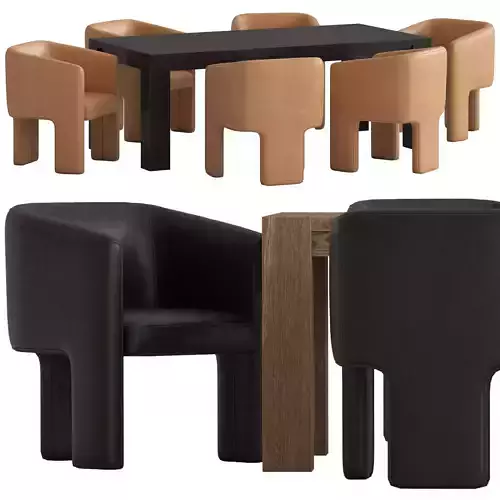 Coco Republic Phoenix Dining Chair and Block Timber Table