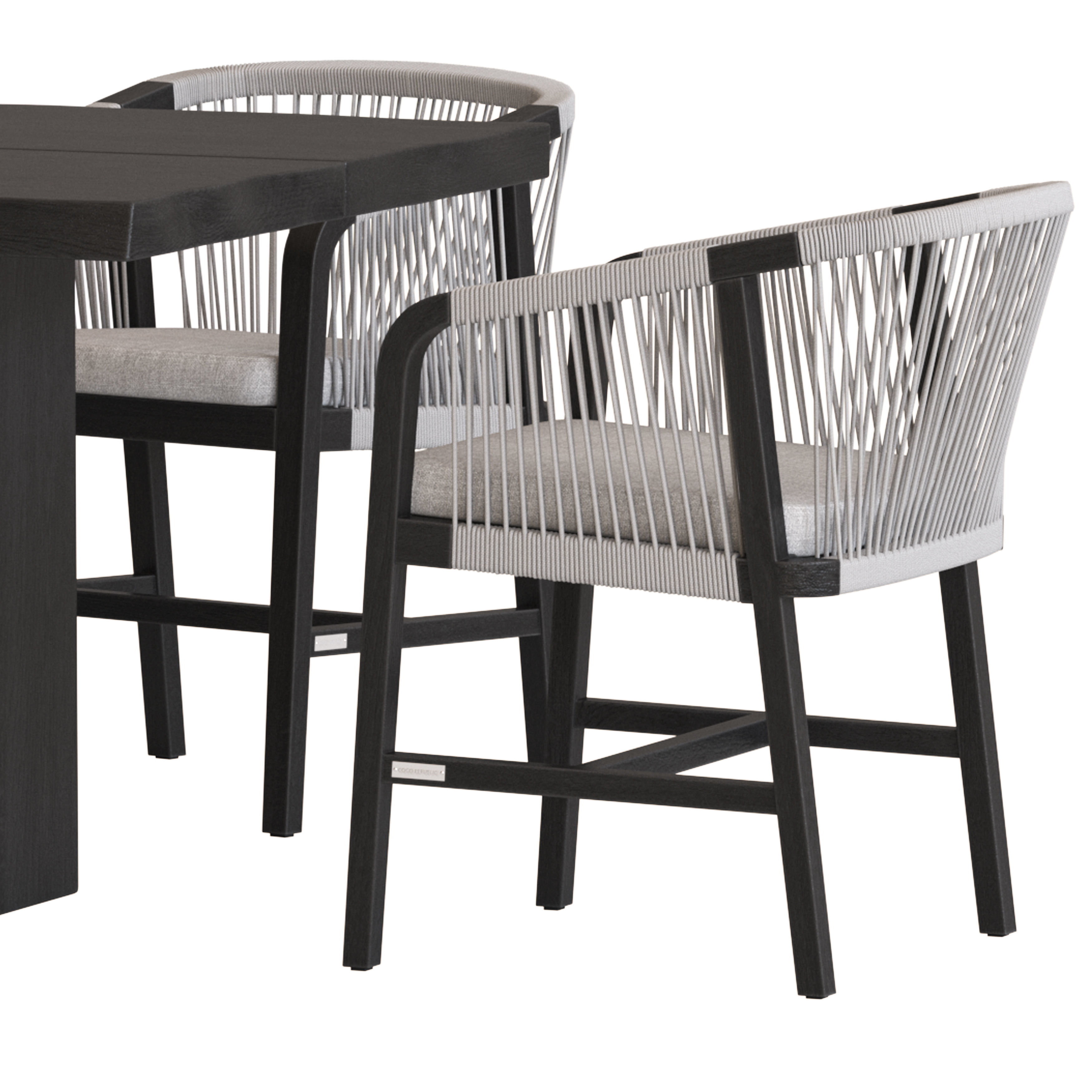 Coco Republic St Joseph Chair  and Newport Live Edge Table 3D model_3