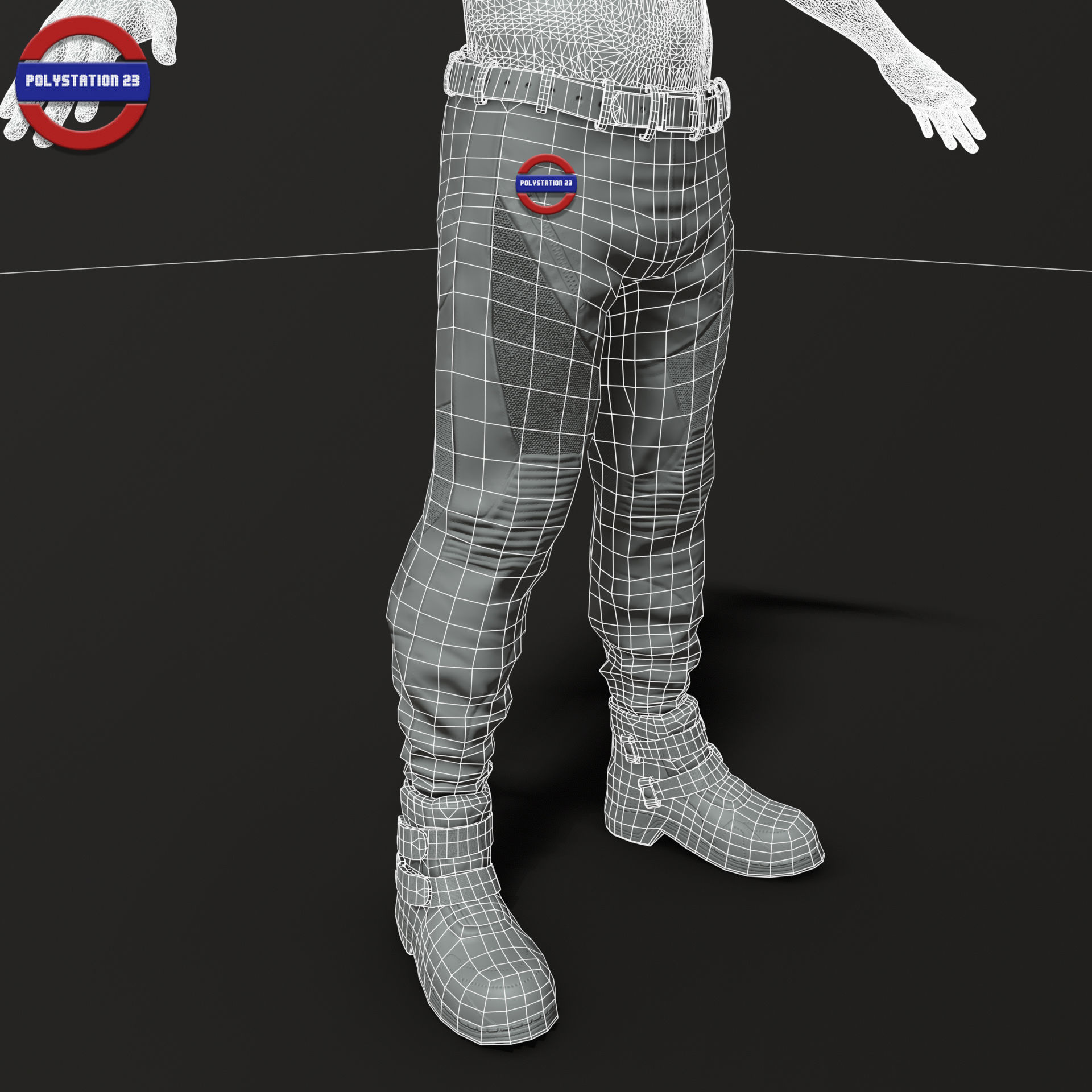 Sci fi pants v1 game ready Low-poly 3D model_9