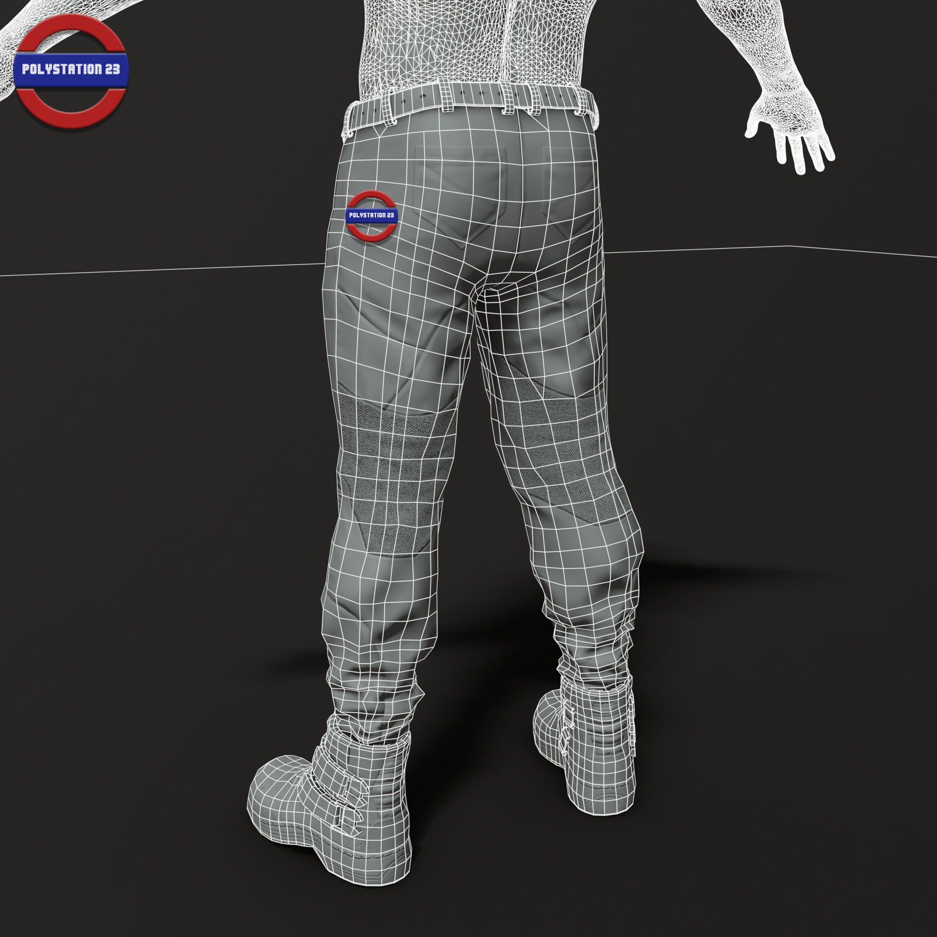 Sci fi pants v1 game ready Low-poly 3D model_8