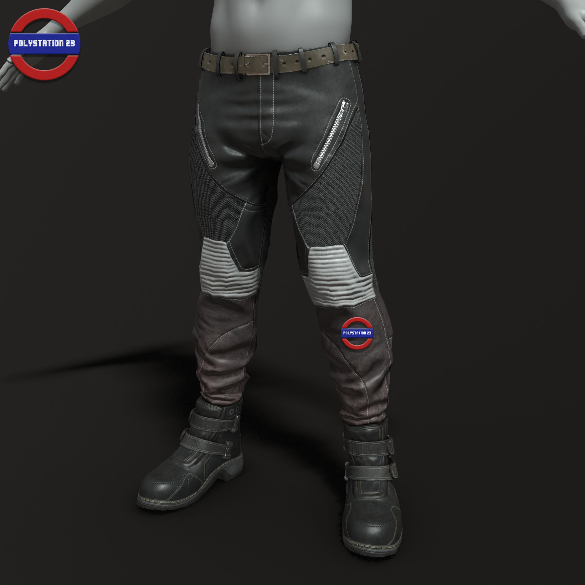 Sci fi pants v1 game ready Low-poly 3D model_4
