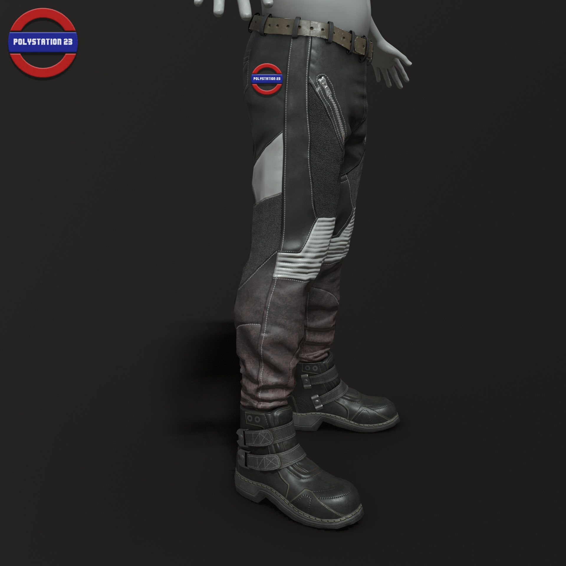 Sci fi pants v1 game ready Low-poly 3D model_1