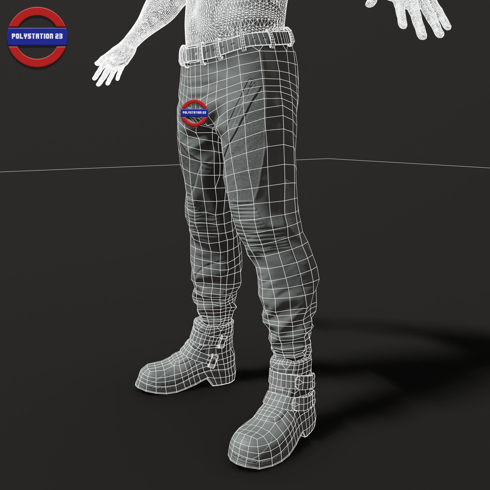 Sci fi pants v1 game ready Low-poly 3D model_7