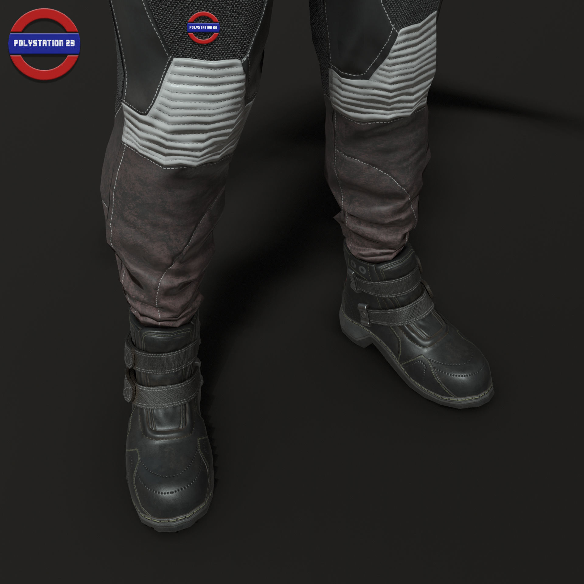 Sci fi pants v1 game ready Low-poly 3D model_5