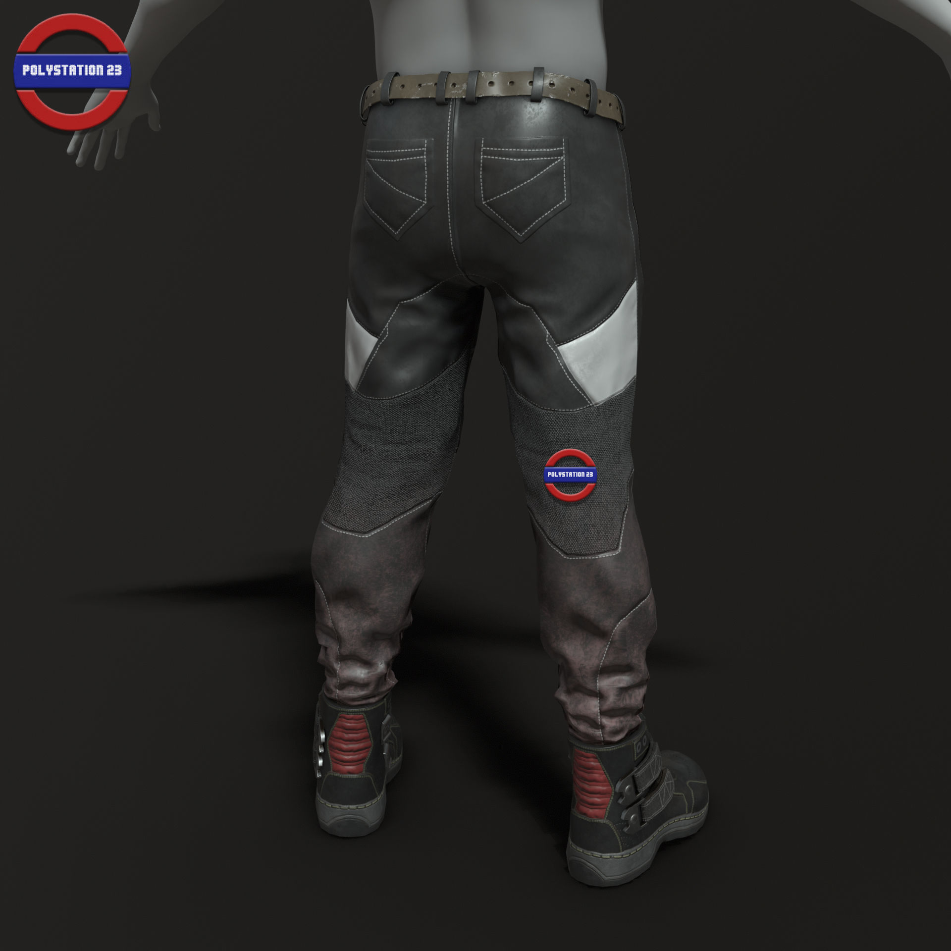 Sci fi pants v1 game ready Low-poly 3D model_2