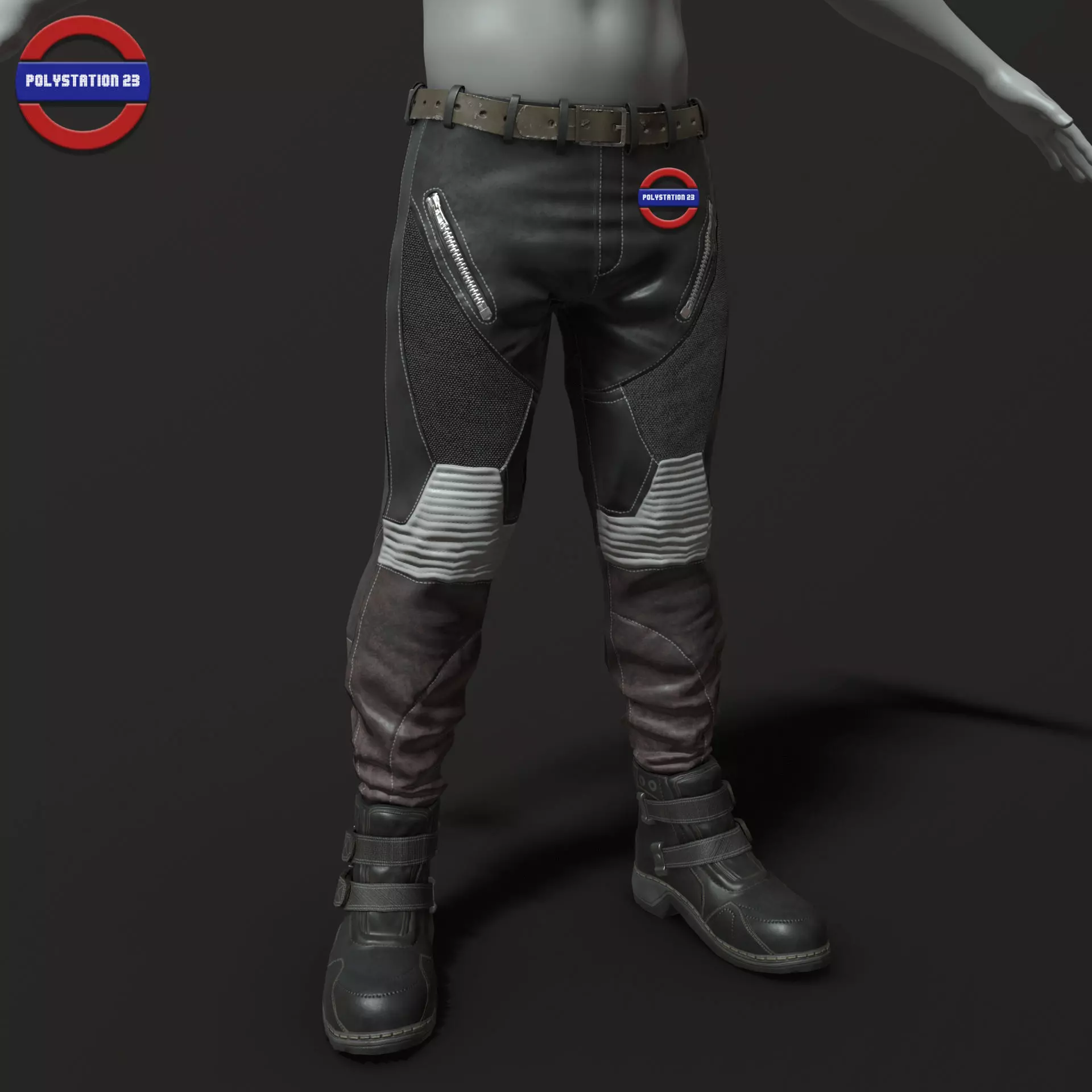 Sci fi pants v1 game ready Low-poly 3D model_0