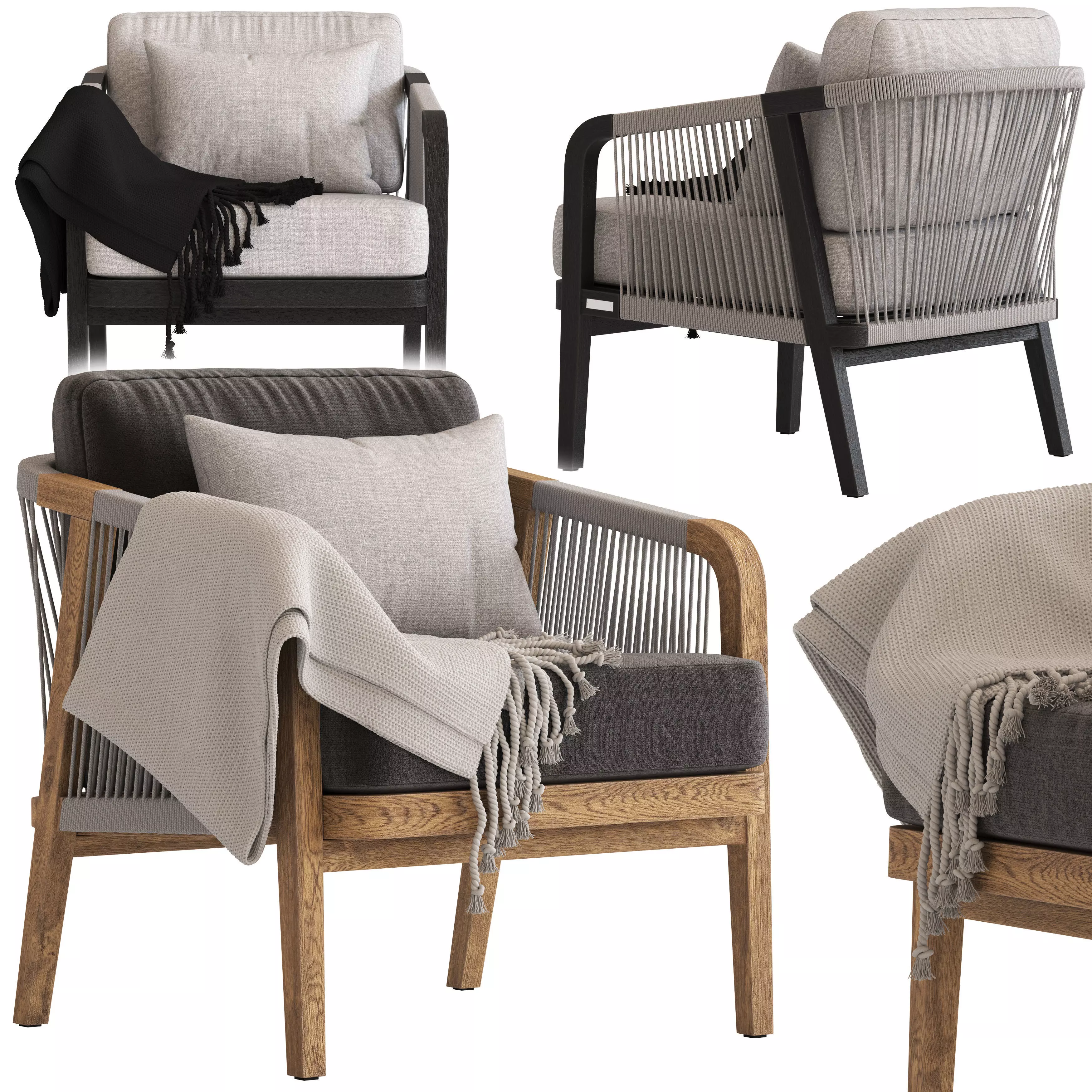 Coco Republic St Joseph Armchair  3D model_0