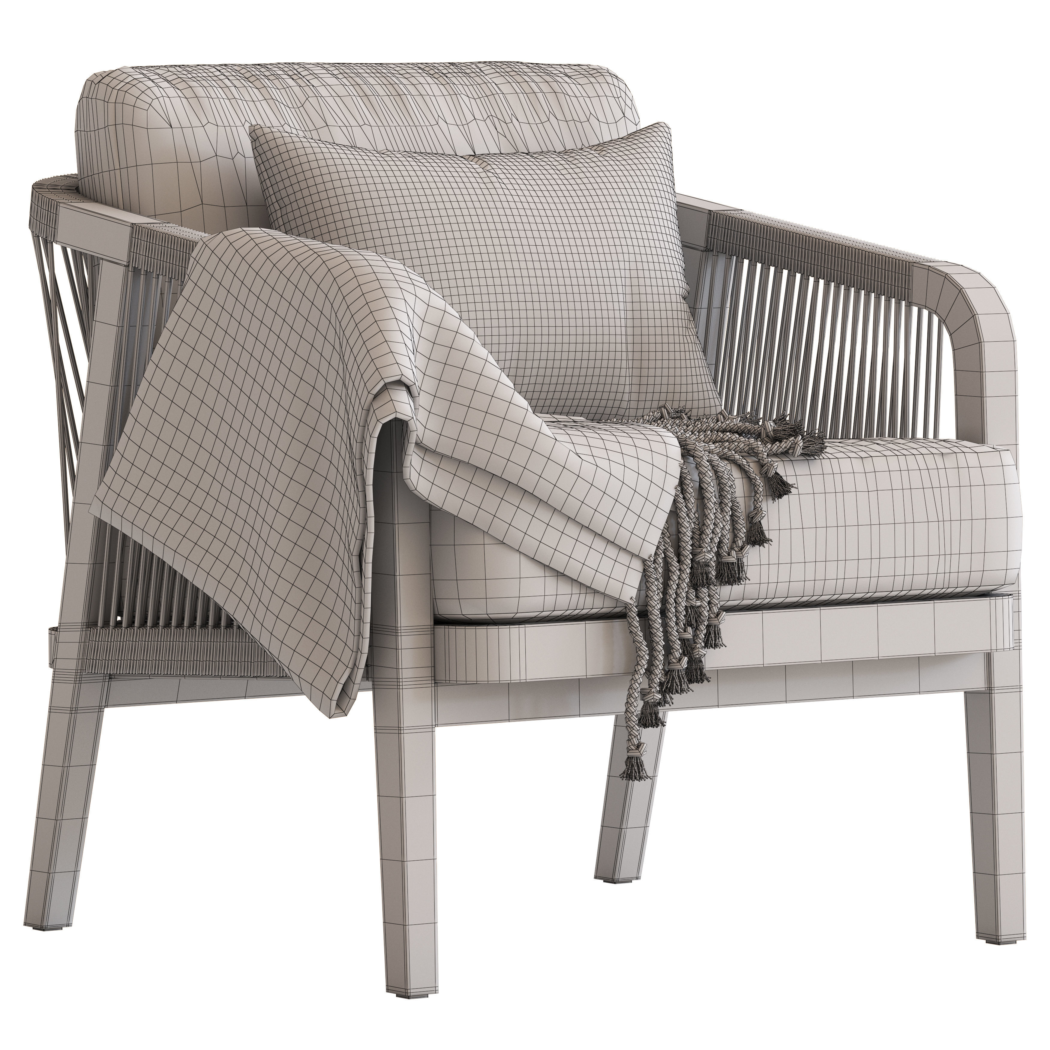 Coco Republic St Joseph Armchair  3D model_6