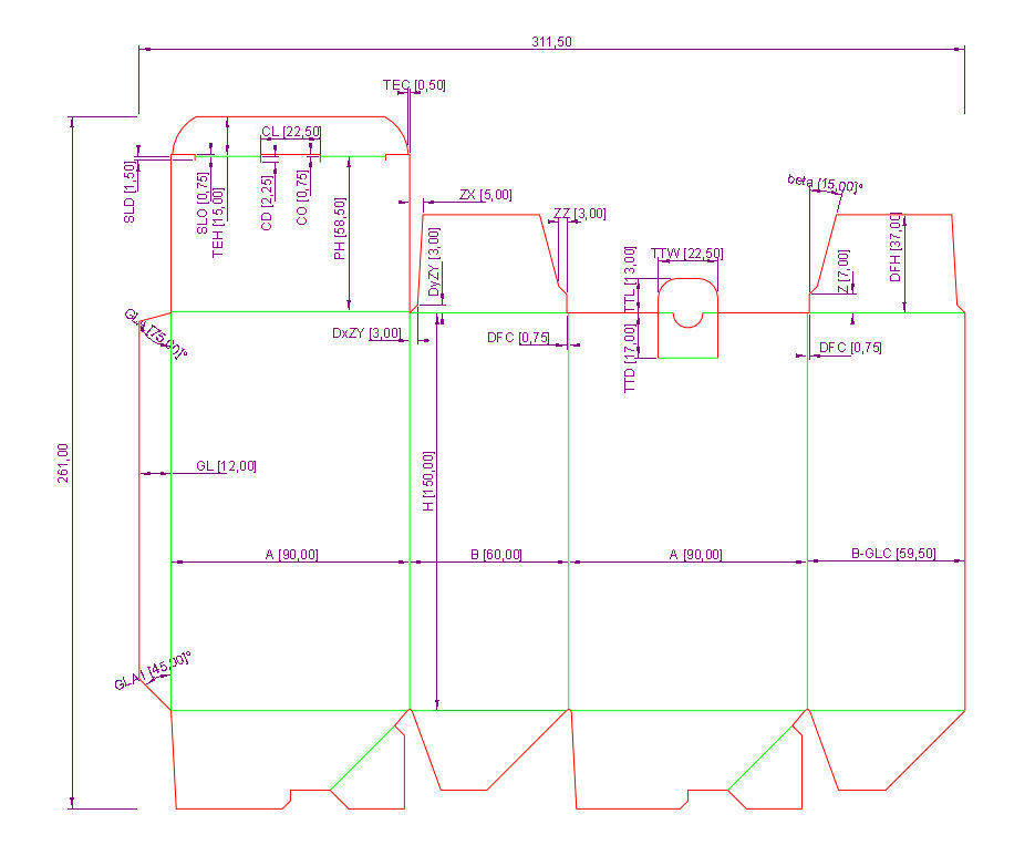 Packaging box 90x60x150mm DIE-CUT INCLUDE IN FILES Texture_11