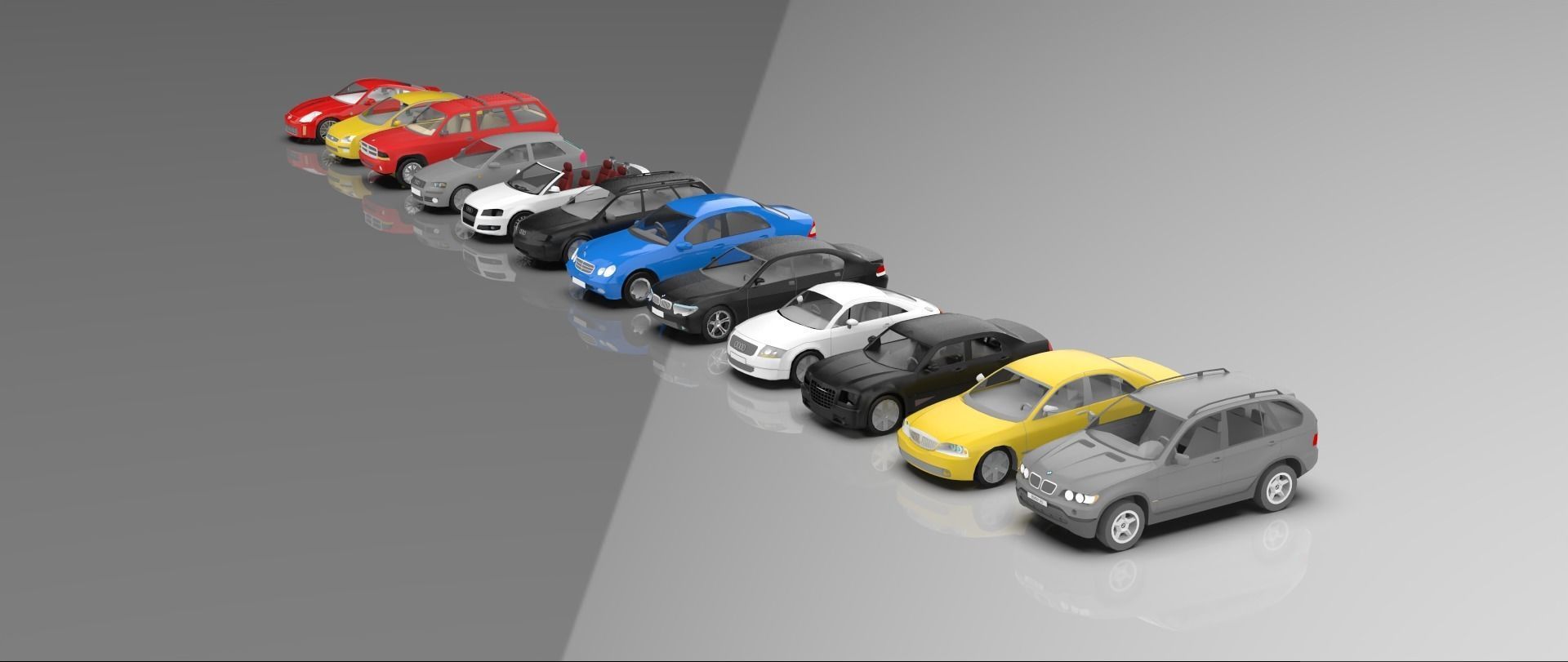 Low-Poly cars Low-poly 3D model_1