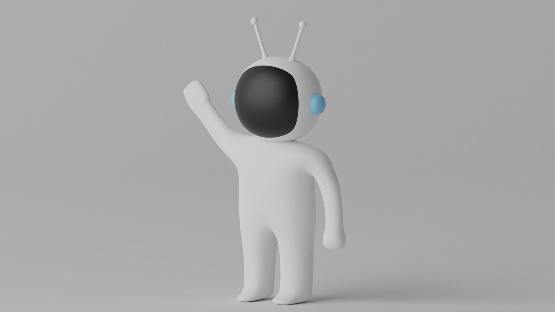 Cartoon Astronaut 3D model_2