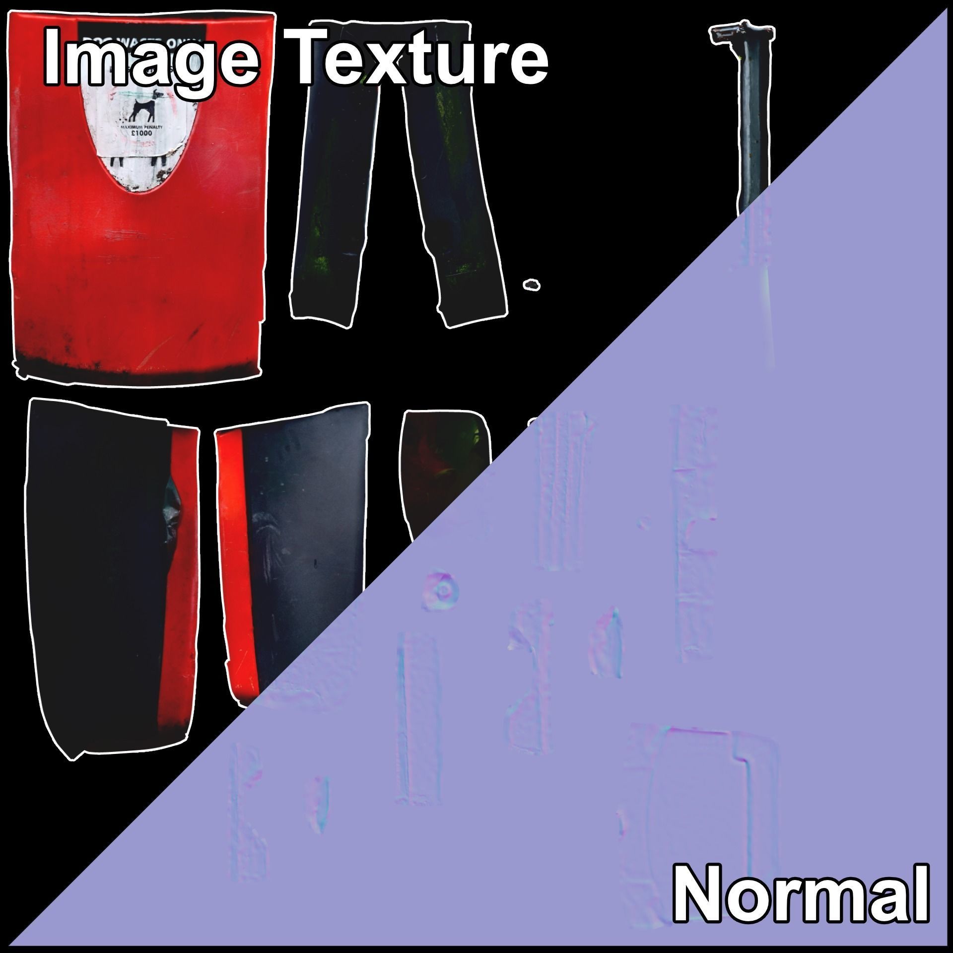 Park Dog Bin - 8K UHD - 3D Scan Model Low-poly 3D model_16