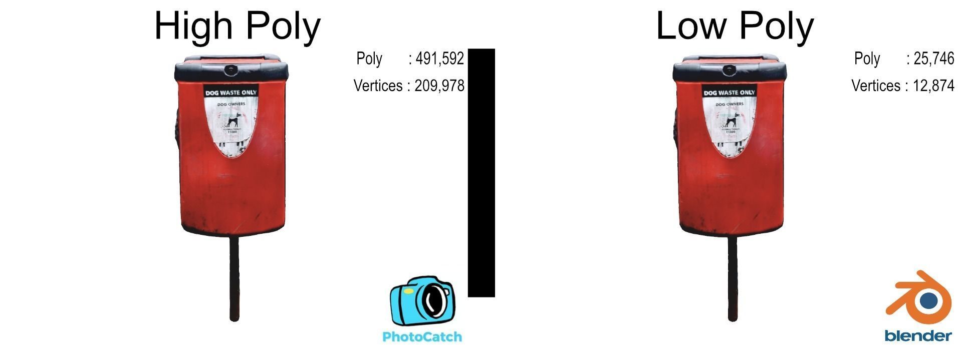 Park Dog Bin - 8K UHD - 3D Scan Model Low-poly 3D model_5