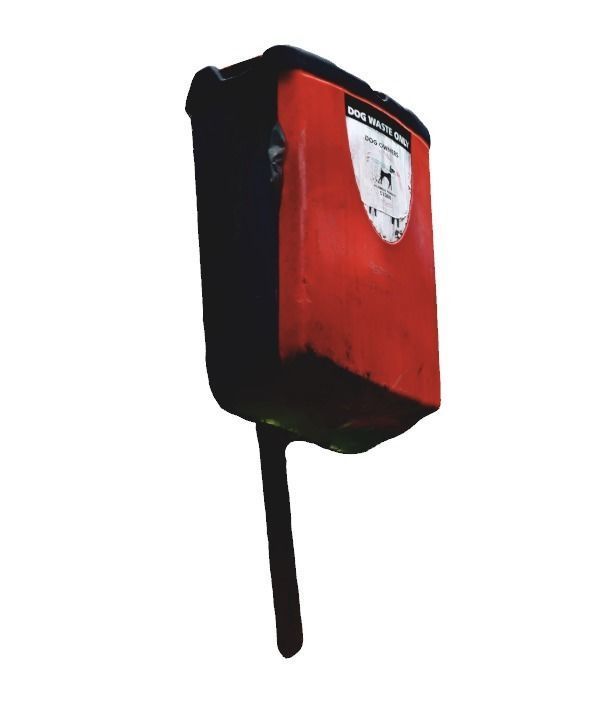 Park Dog Bin - 8K UHD - 3D Scan Model Low-poly 3D model_1