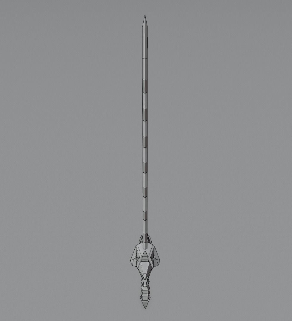 Sword with hcrooked blade 3D model for 3D print Low-poly 3D model_14