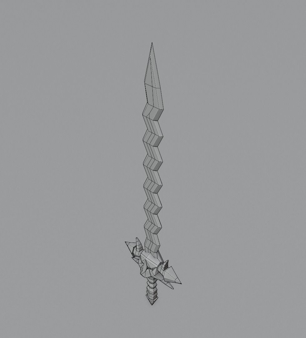 Sword with hcrooked blade 3D model for 3D print Low-poly 3D model_18