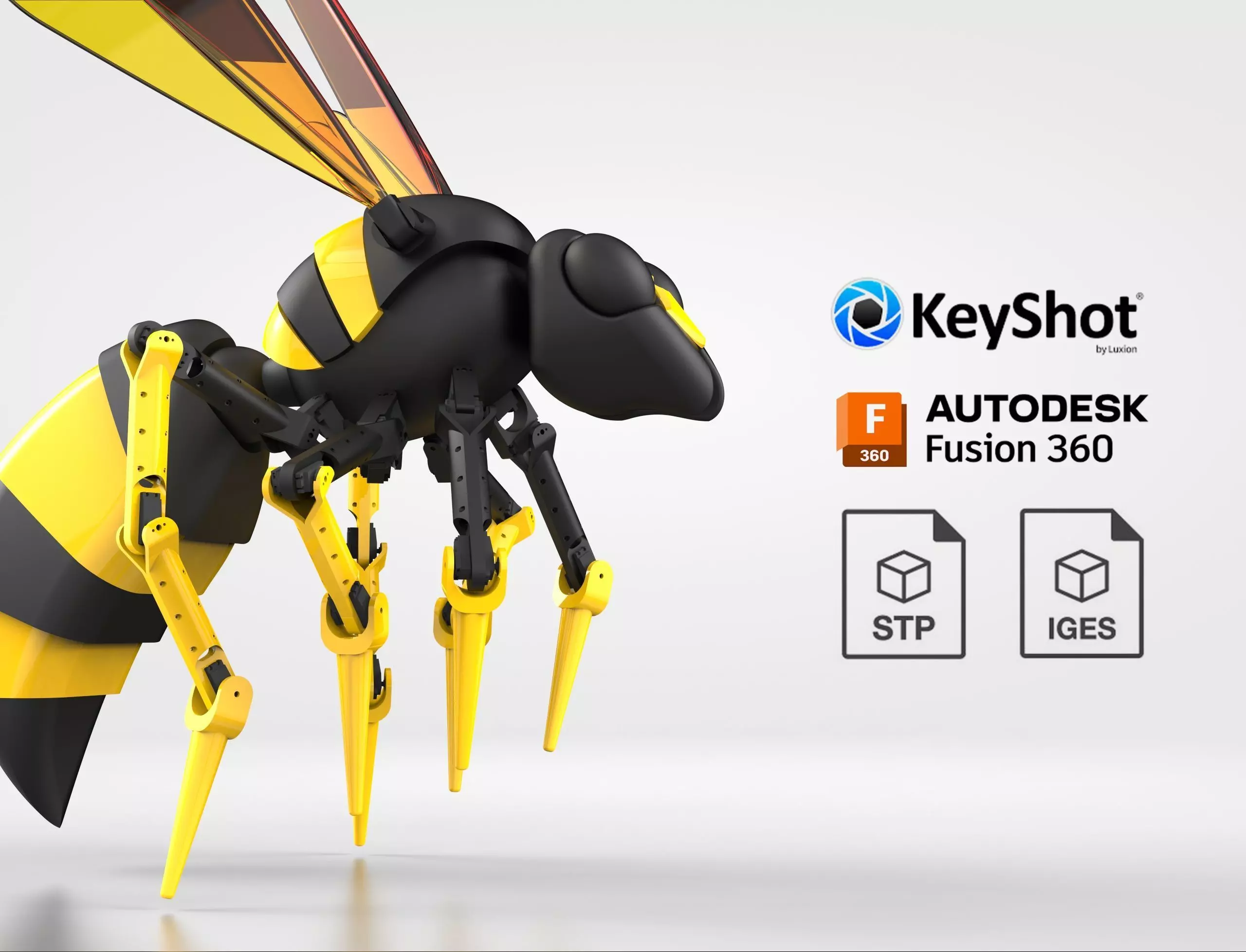 ROBOT INSECT WASP MECHANICAL 3D model_0