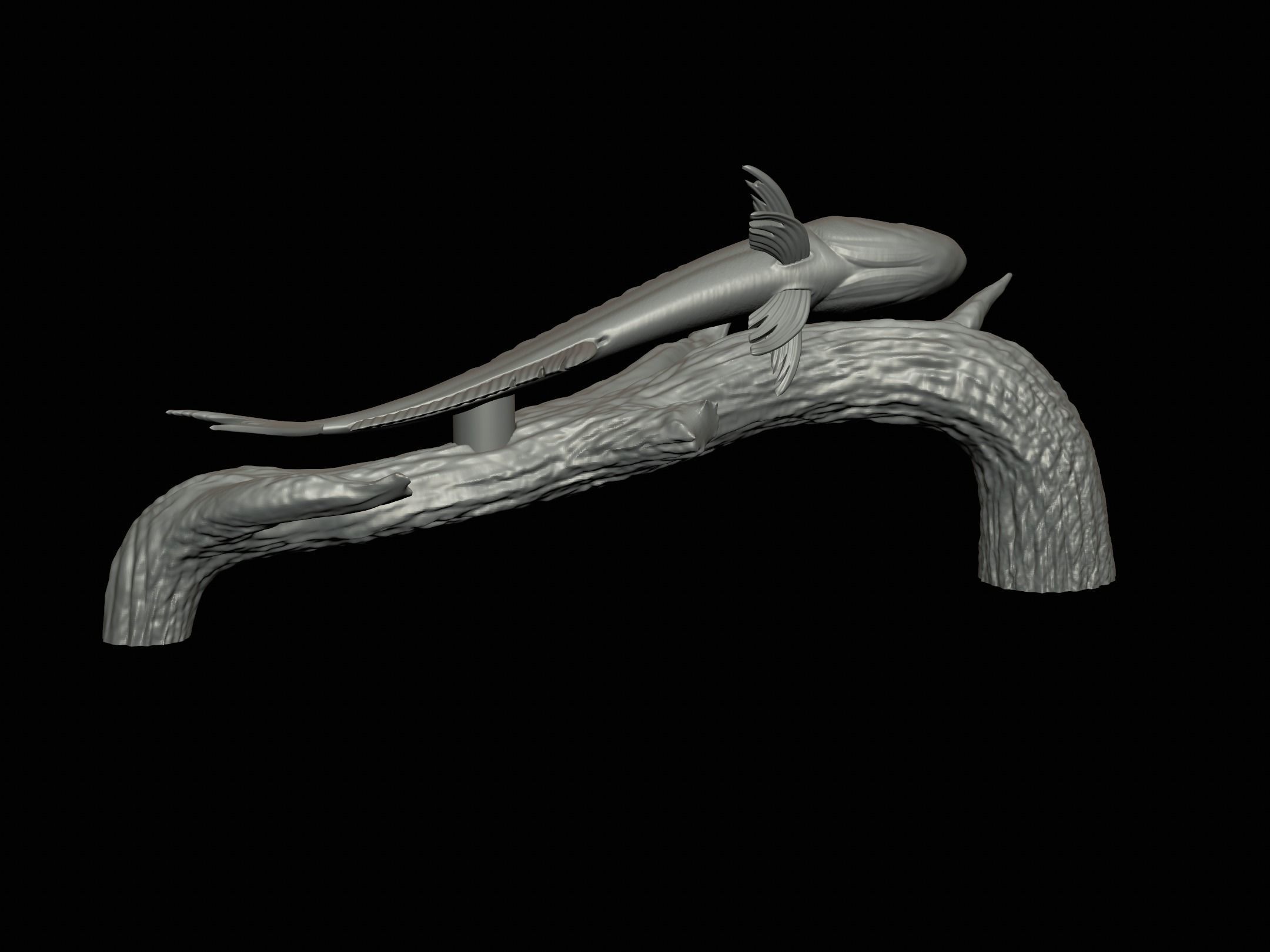 MAHI MAHI UNDERWATER STATUE ON THE WALL DETAILED TEXTURE  3D print model_20