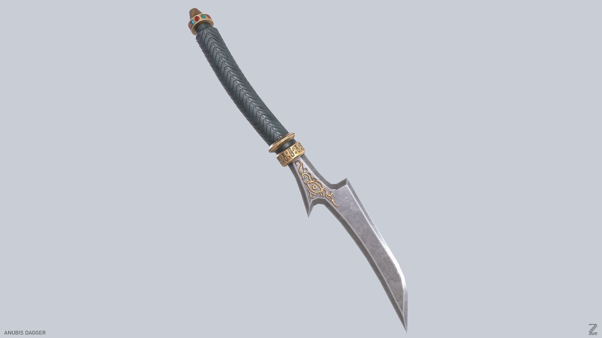 Anubis dagger Low-poly 3D model_5