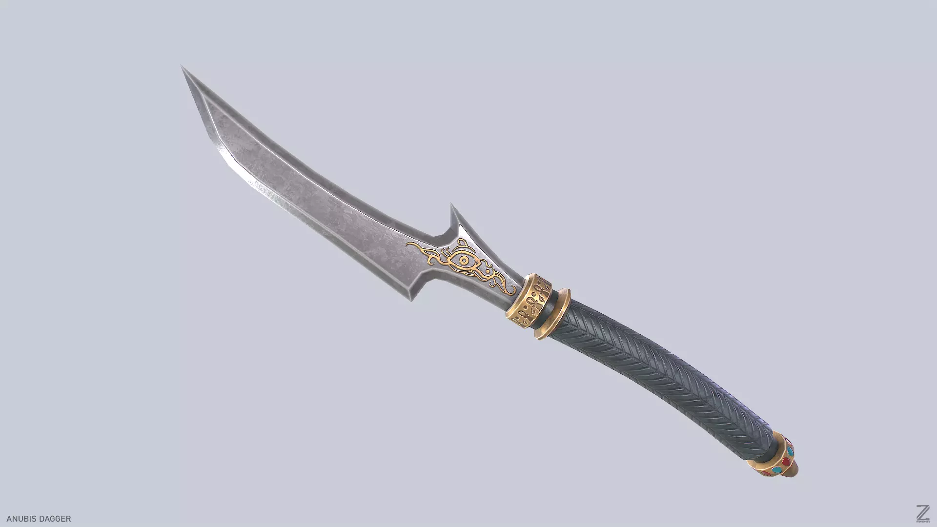 Anubis dagger Low-poly 3D model_0