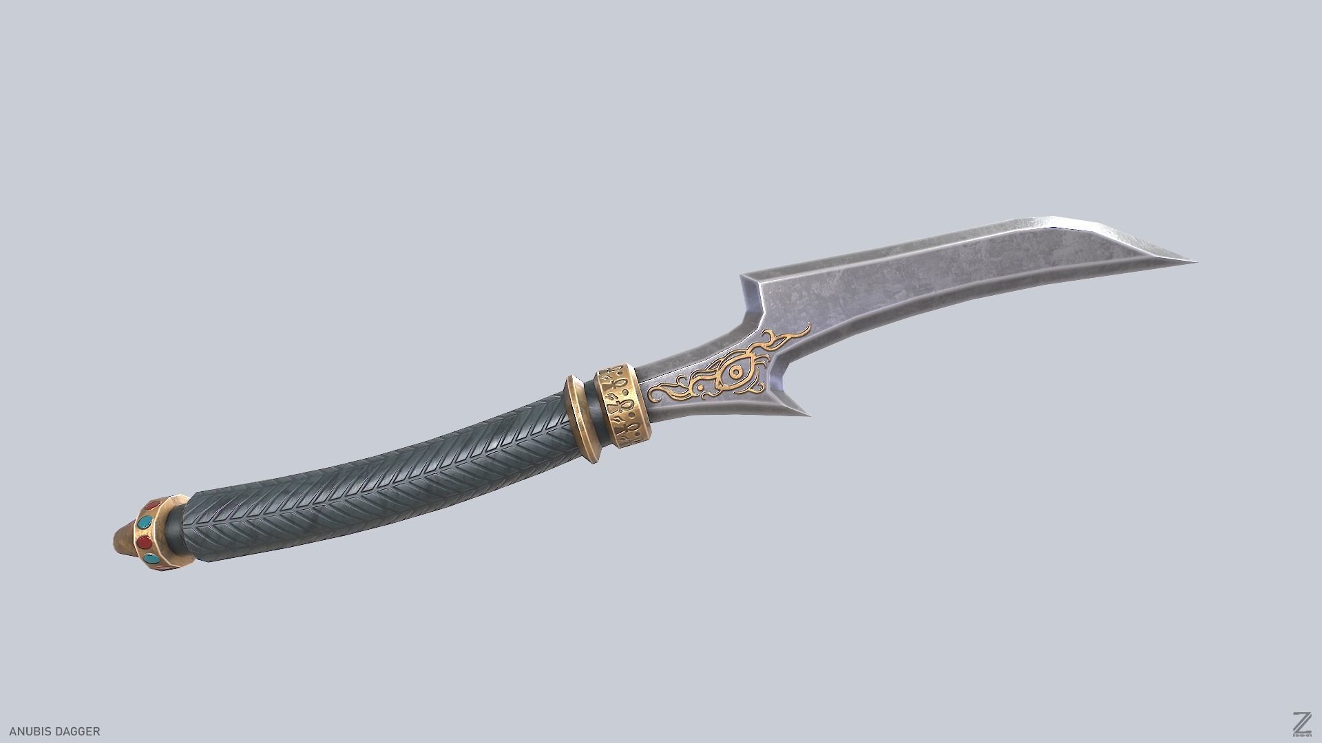 Anubis dagger Low-poly 3D model_6