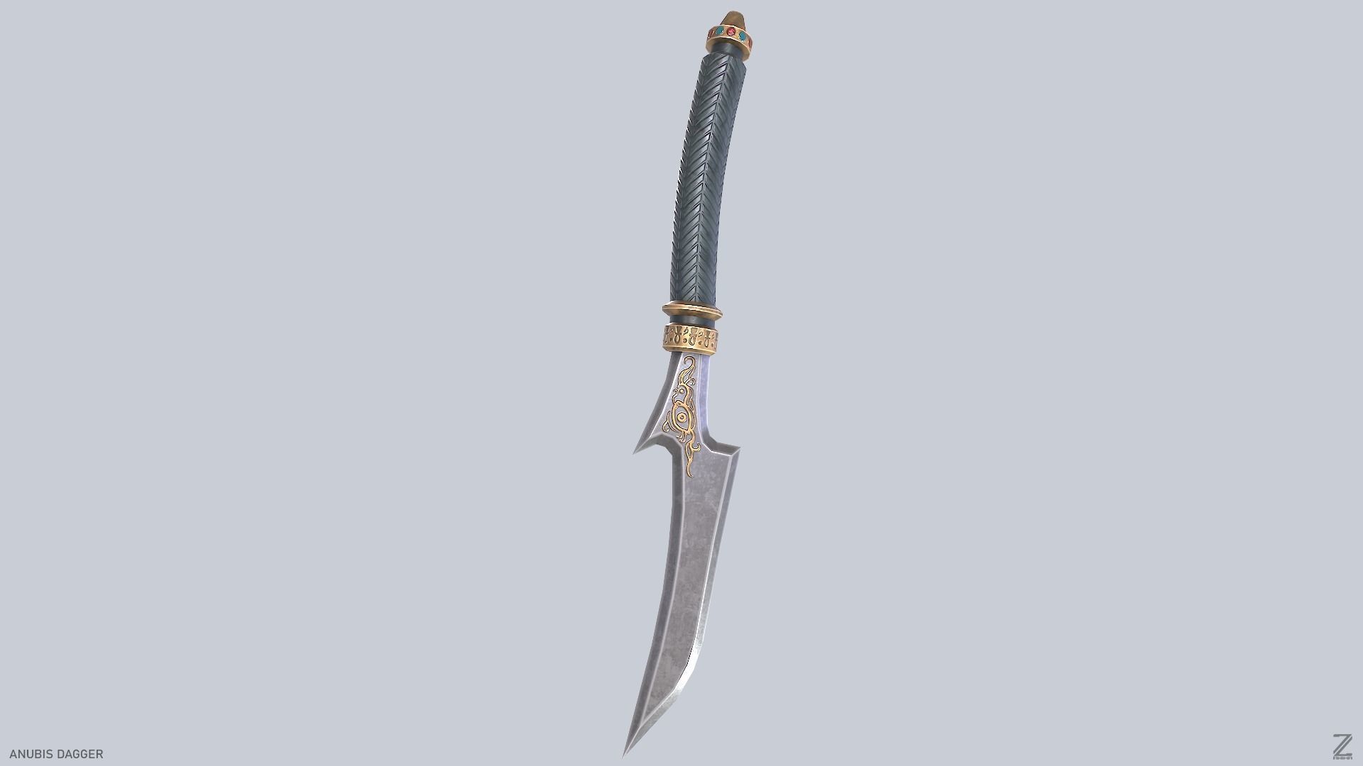 Anubis dagger Low-poly 3D model_7