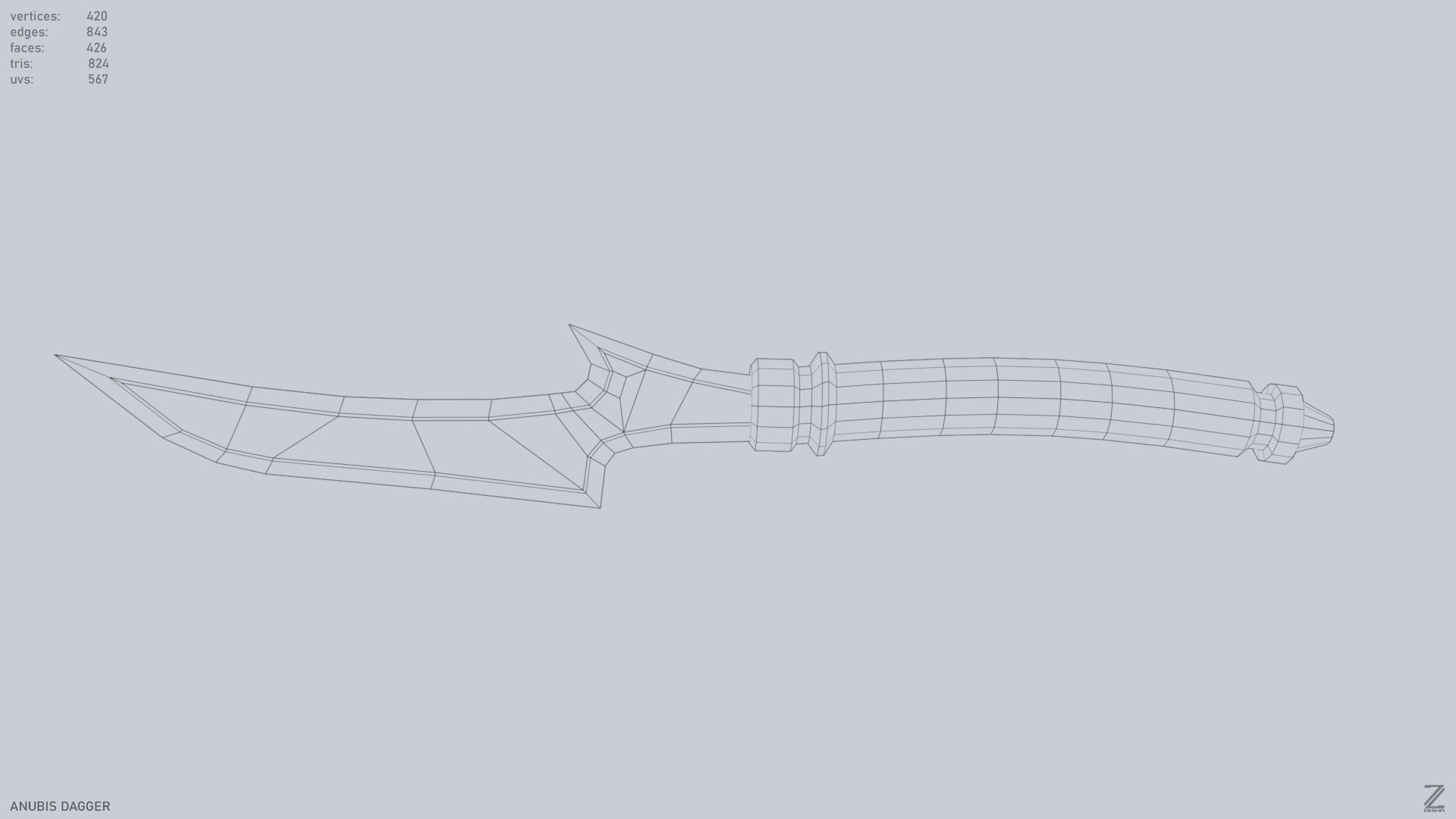 Anubis dagger Low-poly 3D model_11