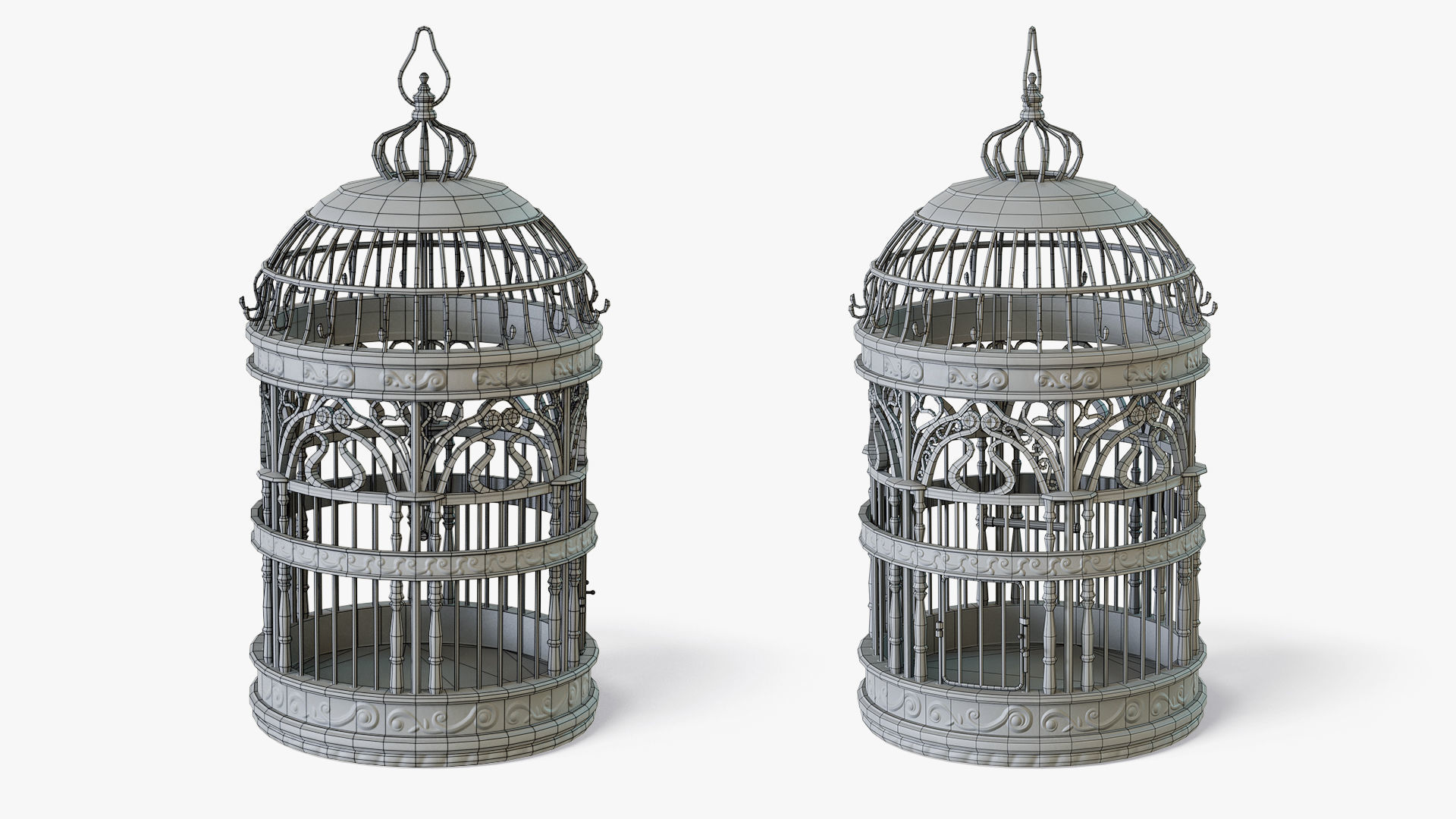 Birdcage Classic Victorian Low-poly 3D model_7