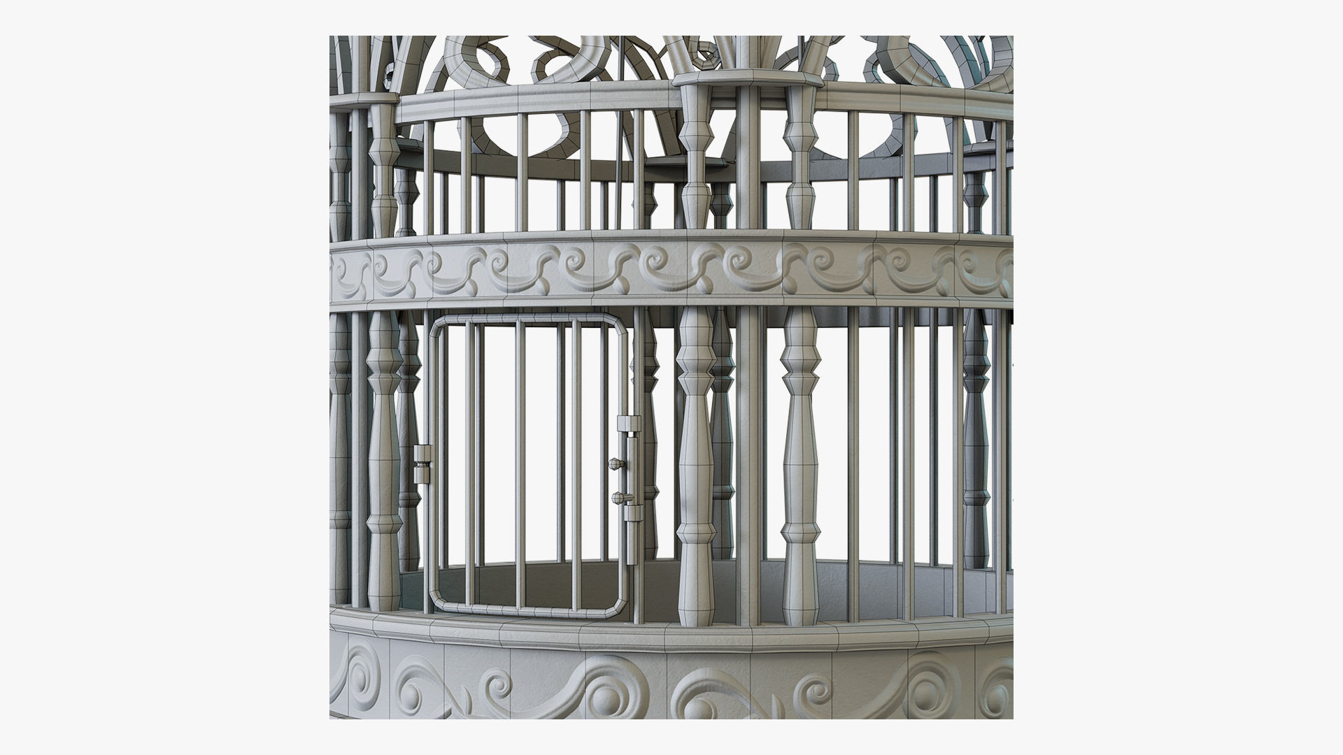 Birdcage Classic Victorian Low-poly 3D model_10