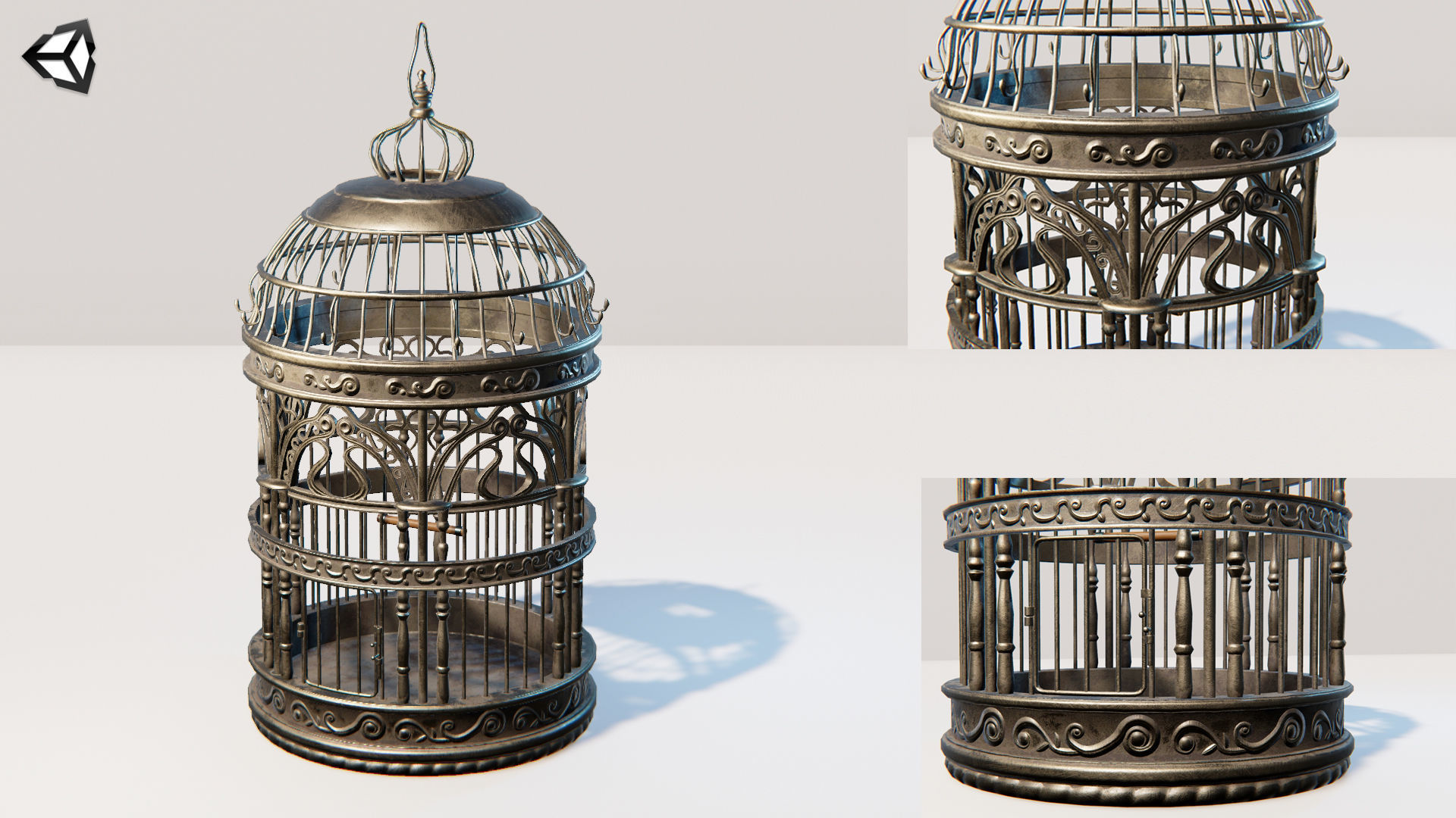 Birdcage Classic Victorian Low-poly 3D model_14