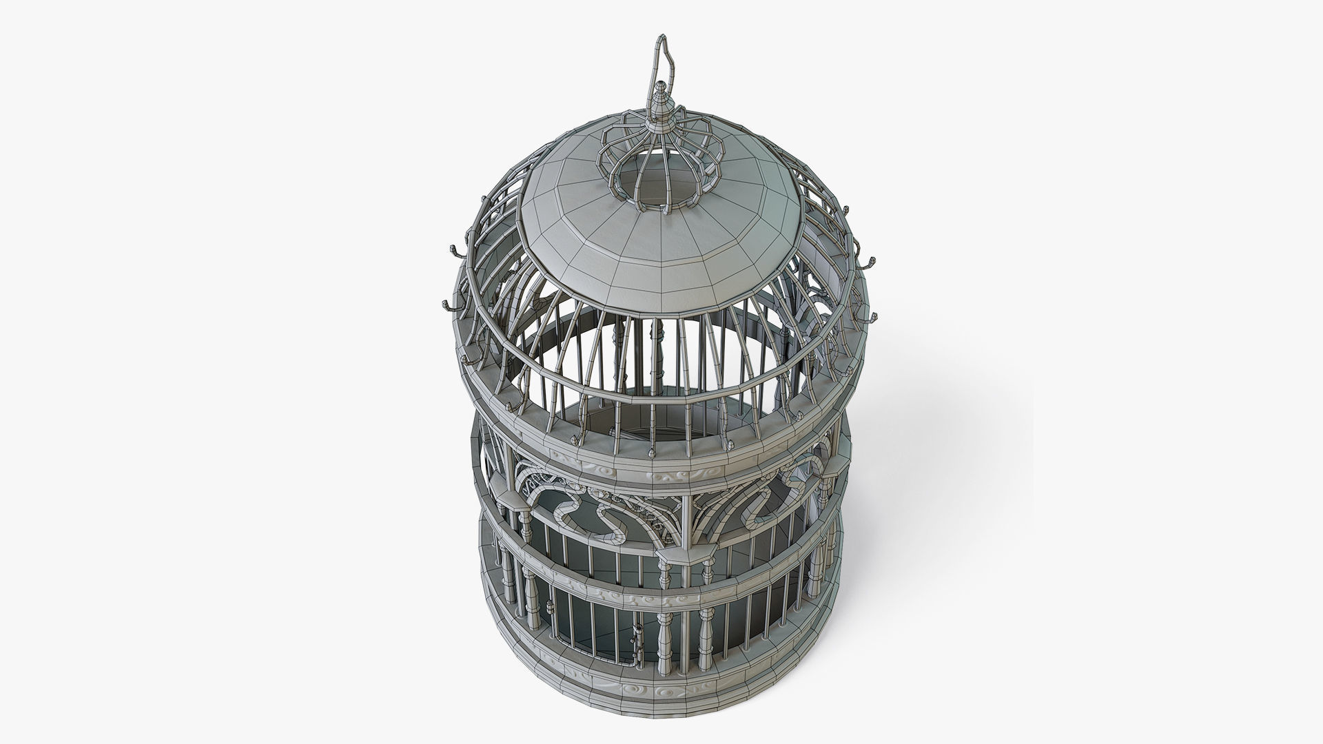 Birdcage Classic Victorian Low-poly 3D model_8