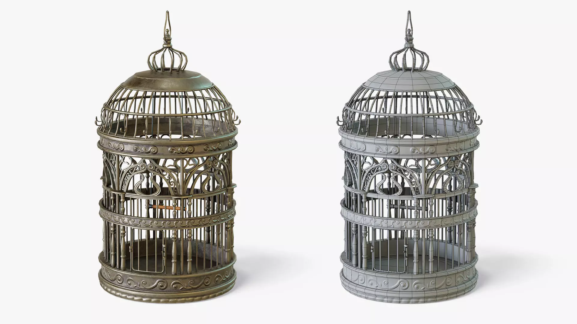 Birdcage Classic Victorian Low-poly 3D model_0