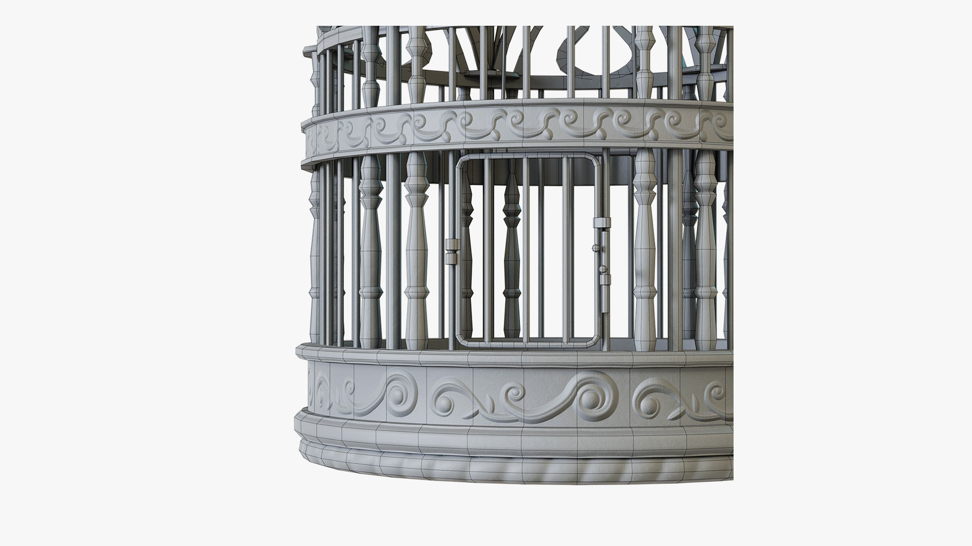 Birdcage Classic Victorian Low-poly 3D model_12
