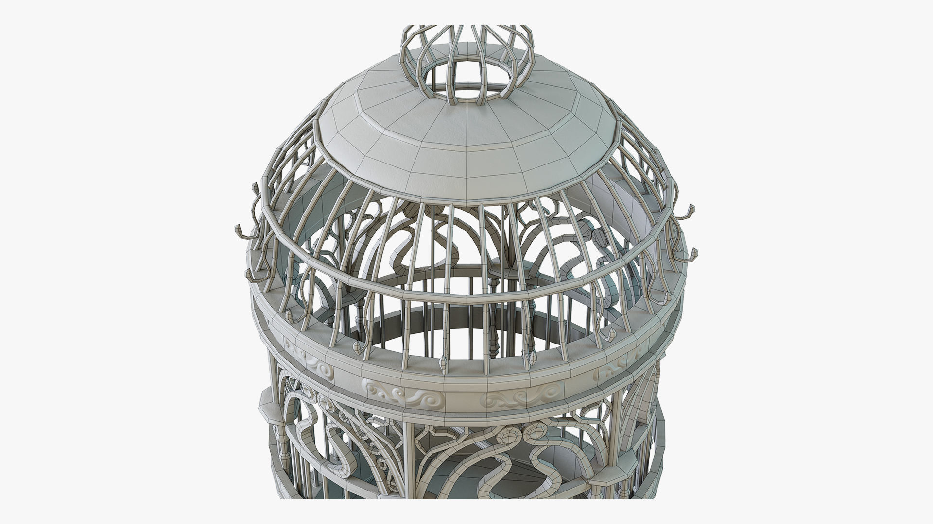 Birdcage Classic Victorian Low-poly 3D model_9