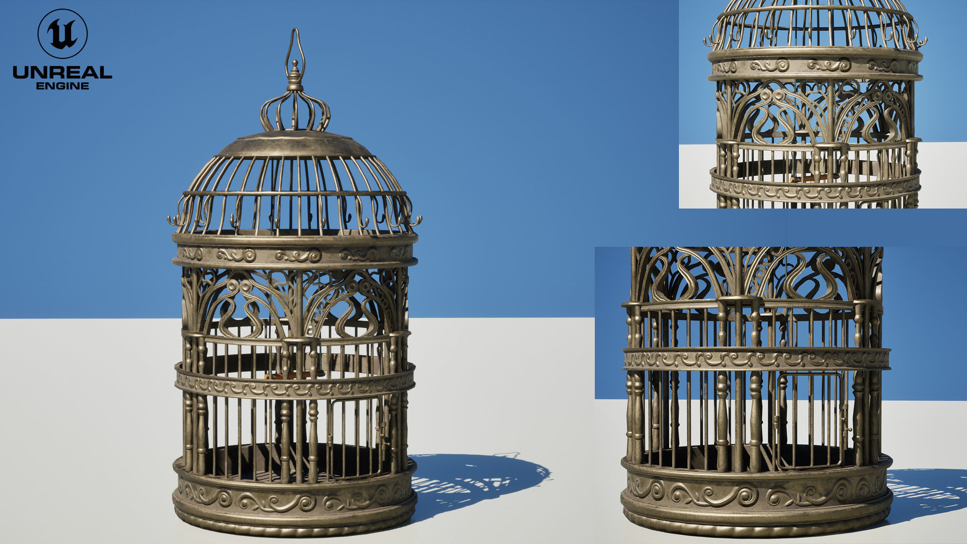 Birdcage Classic Victorian Low-poly 3D model_13
