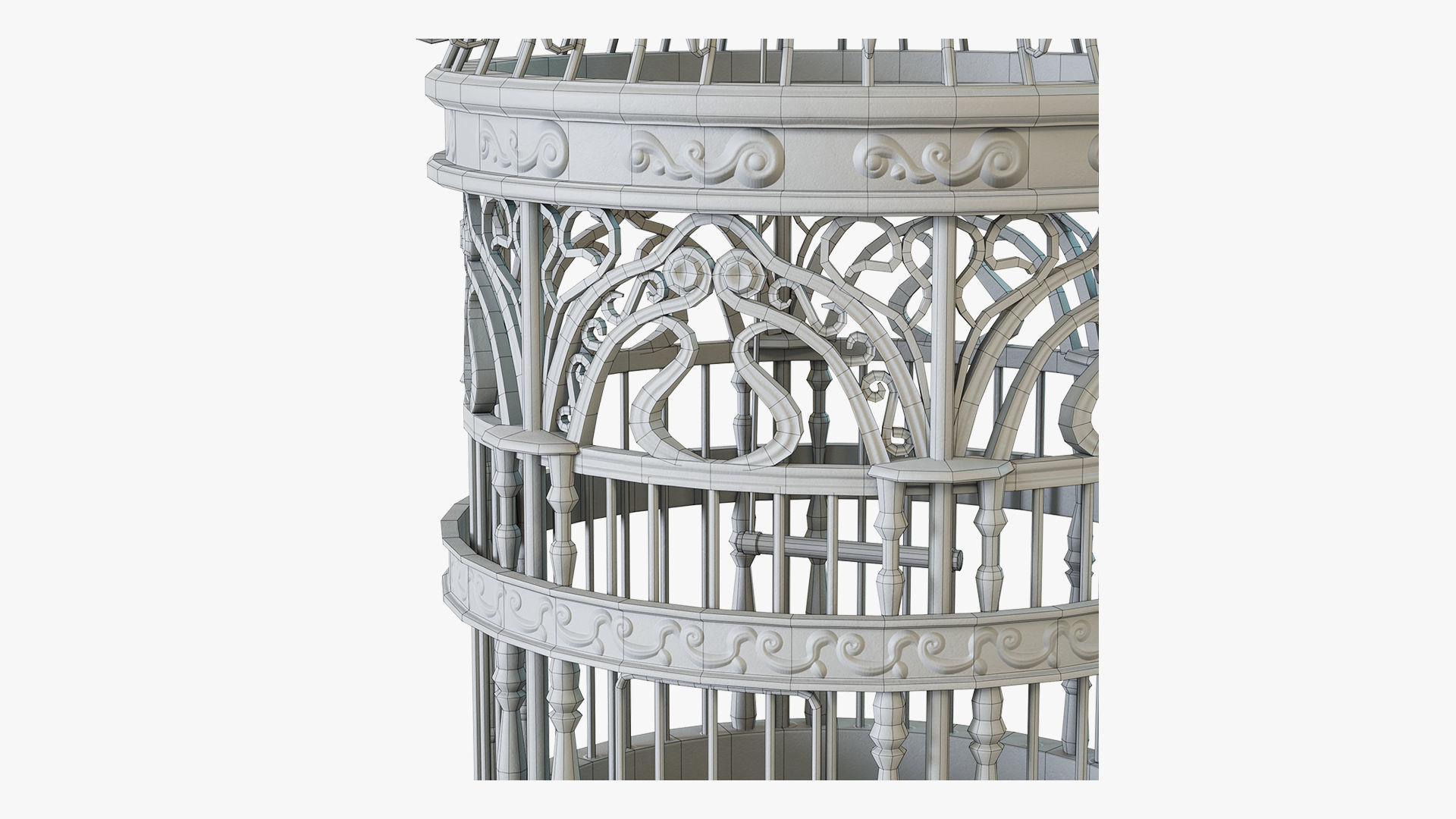 Birdcage Classic Victorian Low-poly 3D model_11