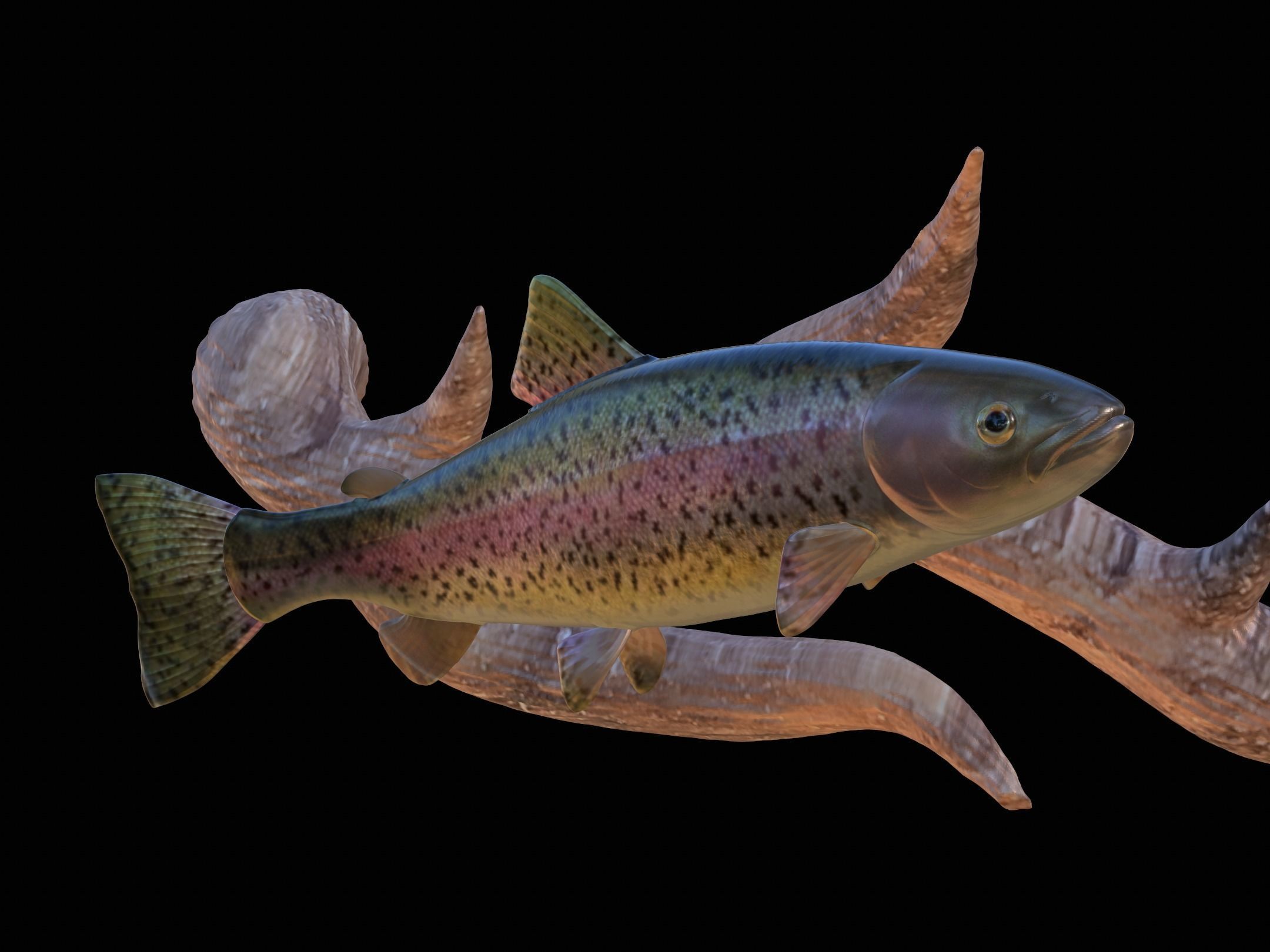 RAINBOW UNDERWATER STATUE ON THE WALL DETAILED TEXTURE 3D print model_1