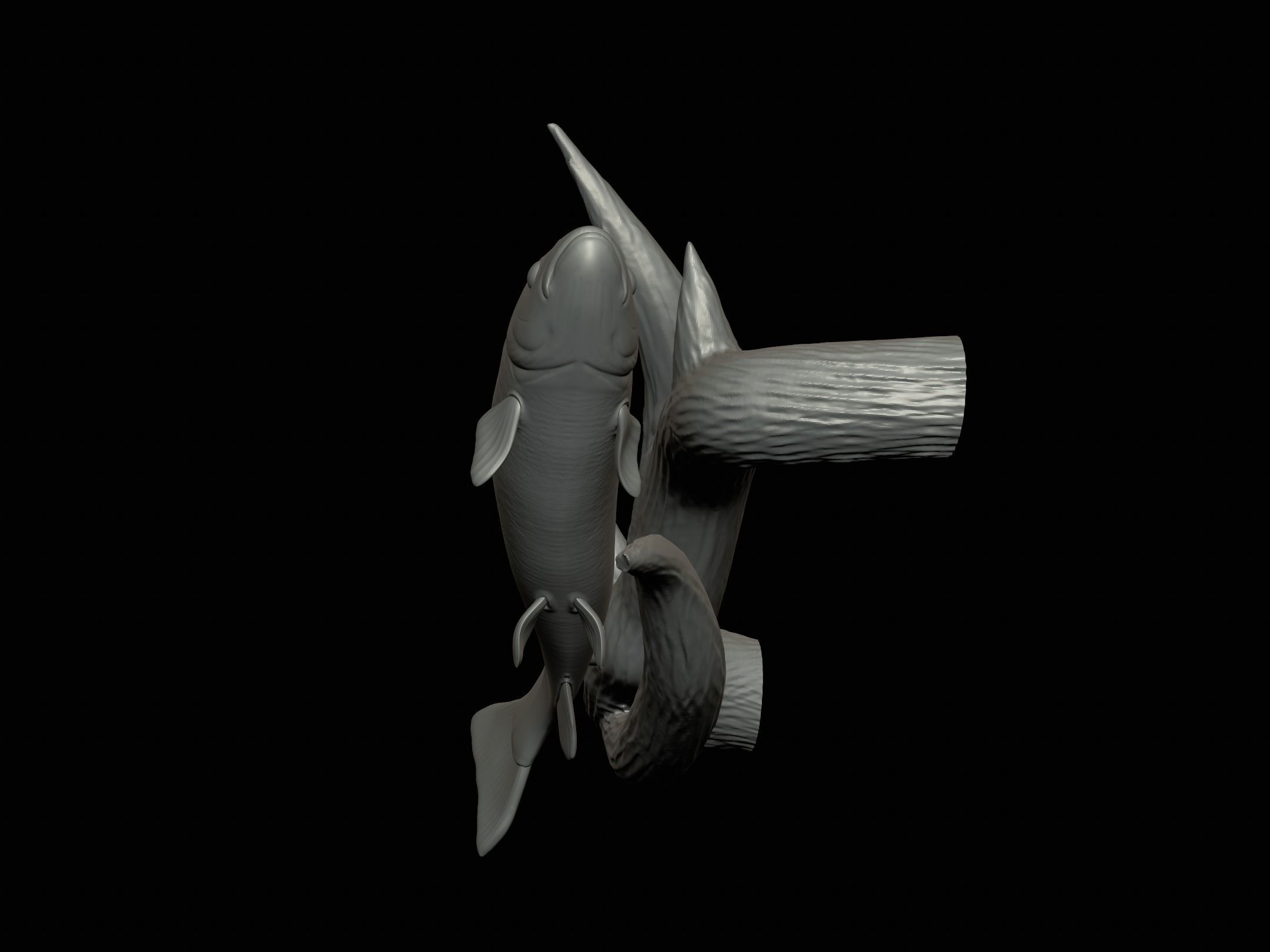 RAINBOW UNDERWATER STATUE ON THE WALL DETAILED TEXTURE 3D print model_21