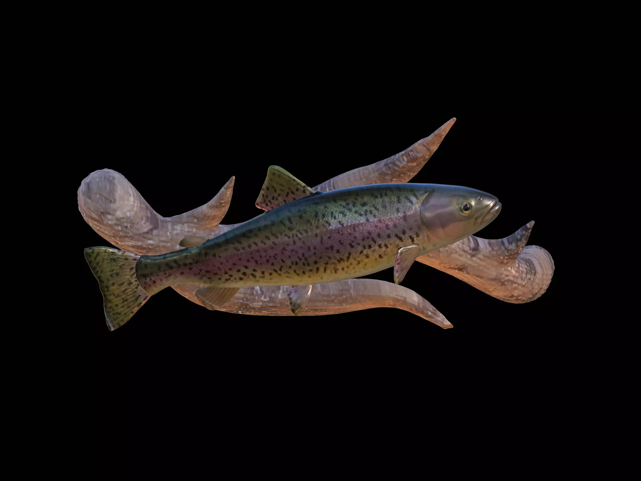 RAINBOW UNDERWATER STATUE ON THE WALL DETAILED TEXTURE 3D print model_0