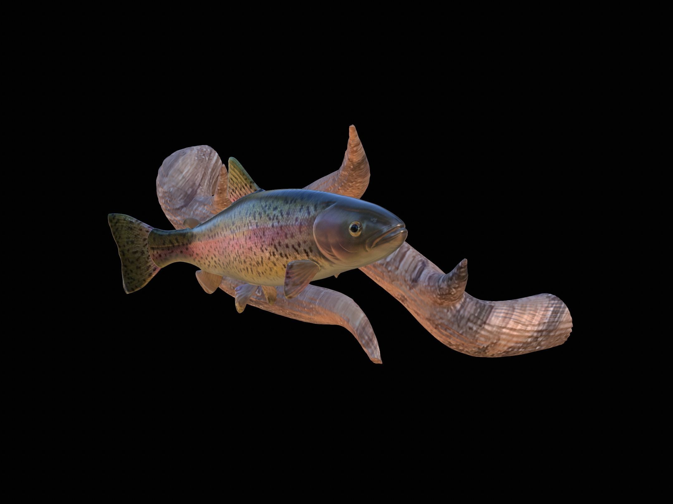 RAINBOW UNDERWATER STATUE ON THE WALL DETAILED TEXTURE 3D print model_2