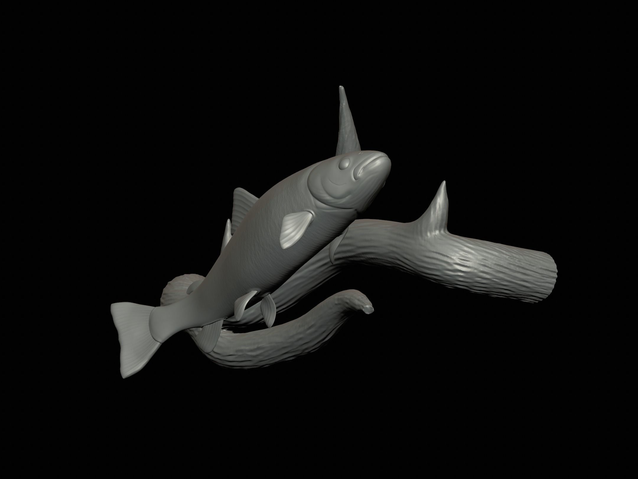 RAINBOW UNDERWATER STATUE ON THE WALL DETAILED TEXTURE 3D print model_19