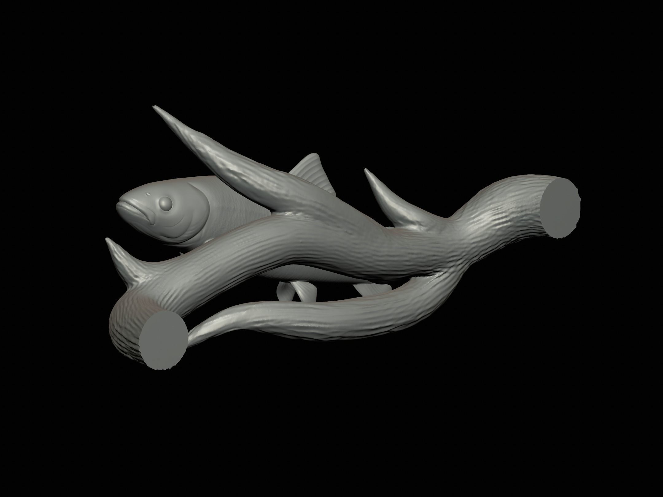 RAINBOW UNDERWATER STATUE ON THE WALL DETAILED TEXTURE 3D print model_20