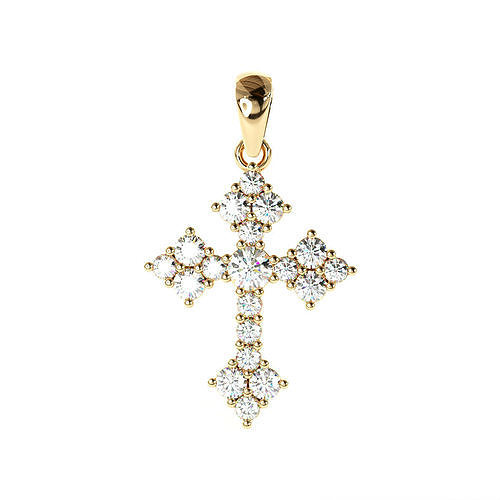 cross diamond pendant  3D print model