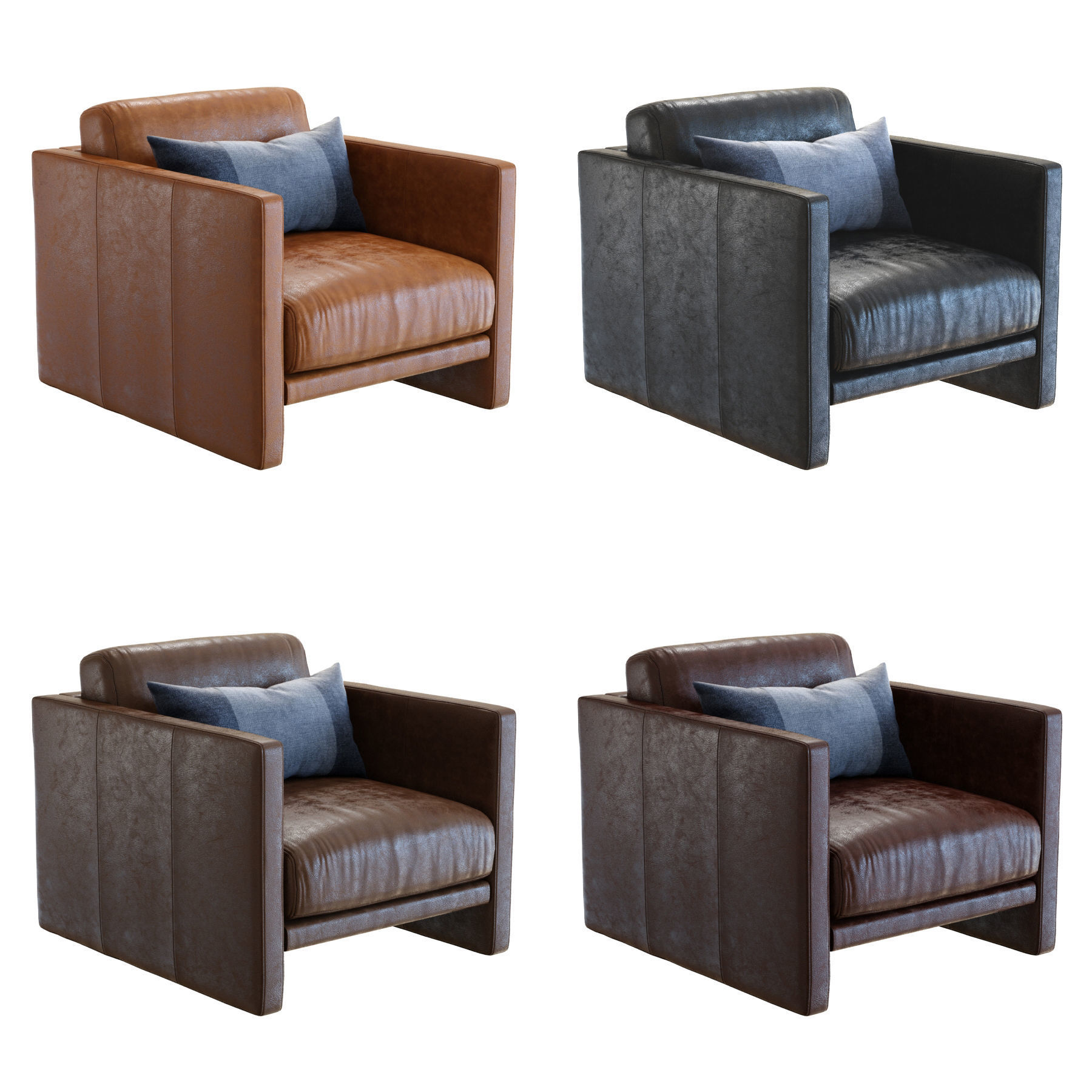 Crate and Barrel Aviator Armchair 3D model_1