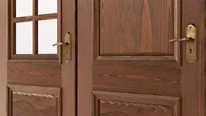 Rustic Wooden Doors - Game Ready