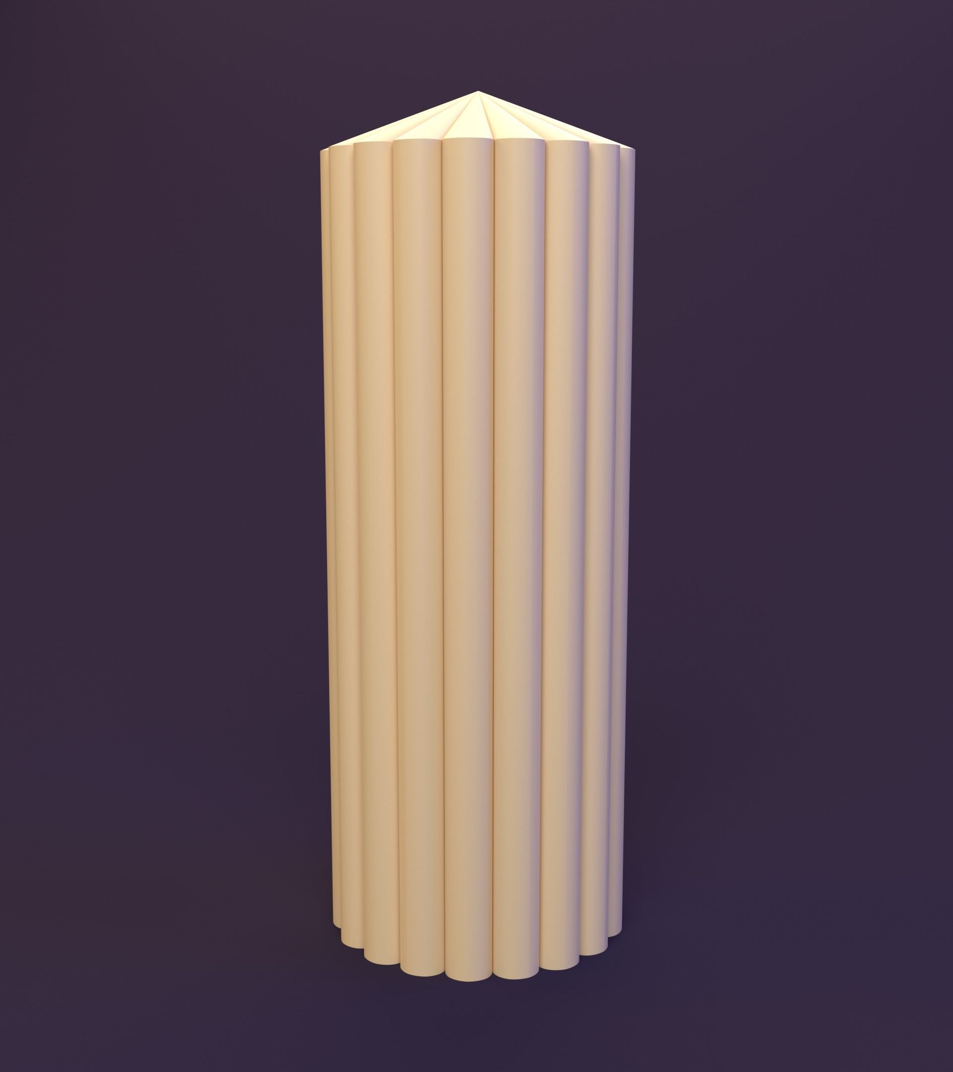 Striped Pillar Candle 3D print model_2