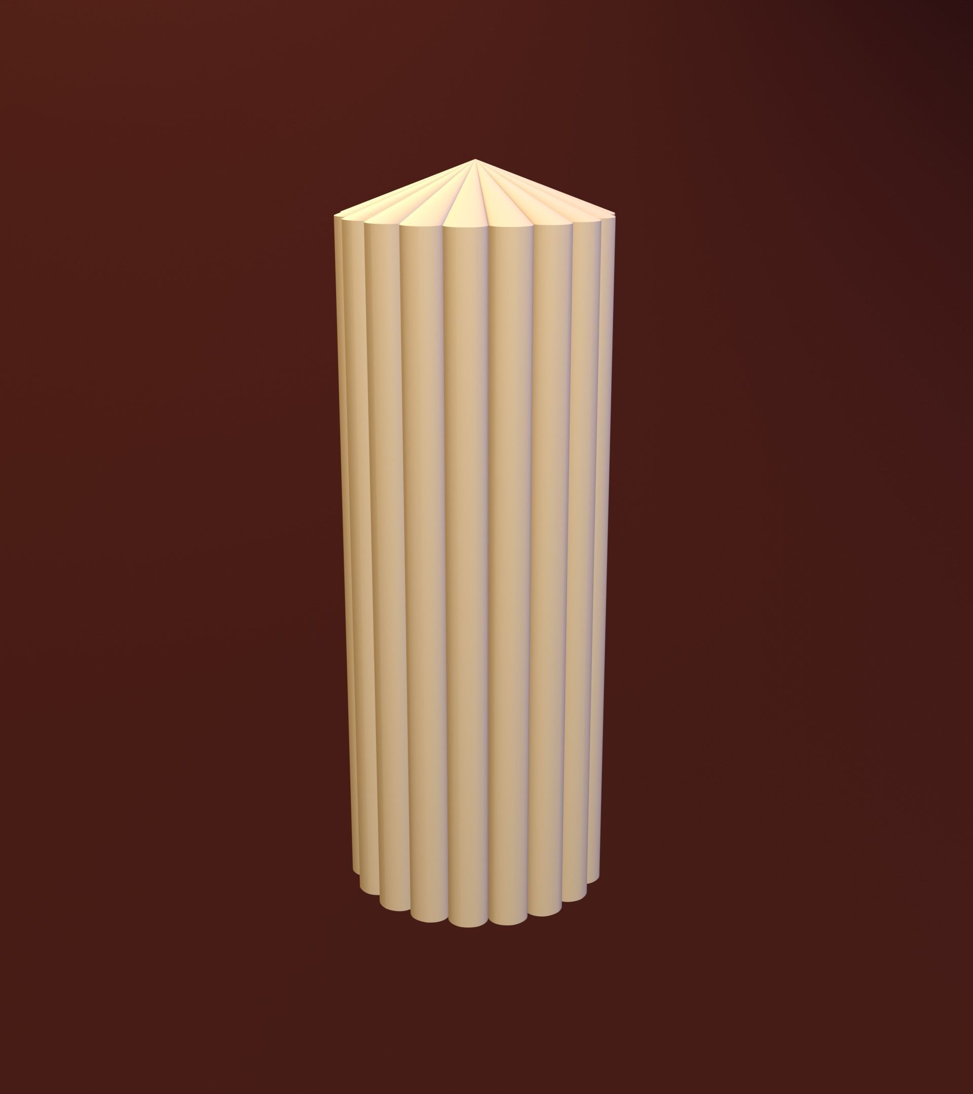 Striped Pillar Candle 3D print model_5