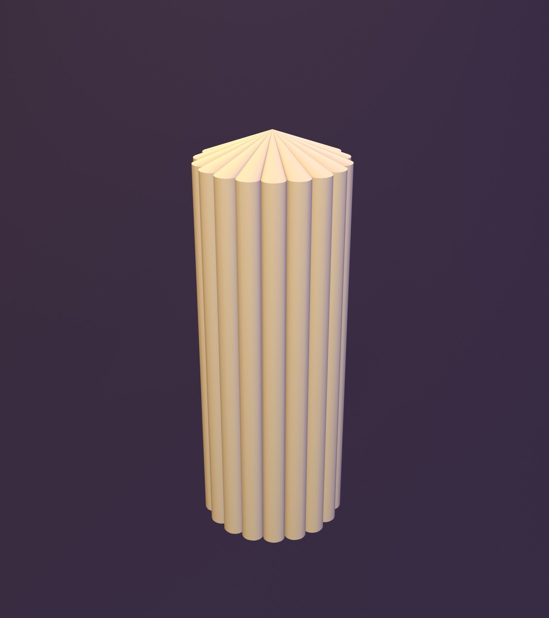 Striped Pillar Candle 3D print model_3